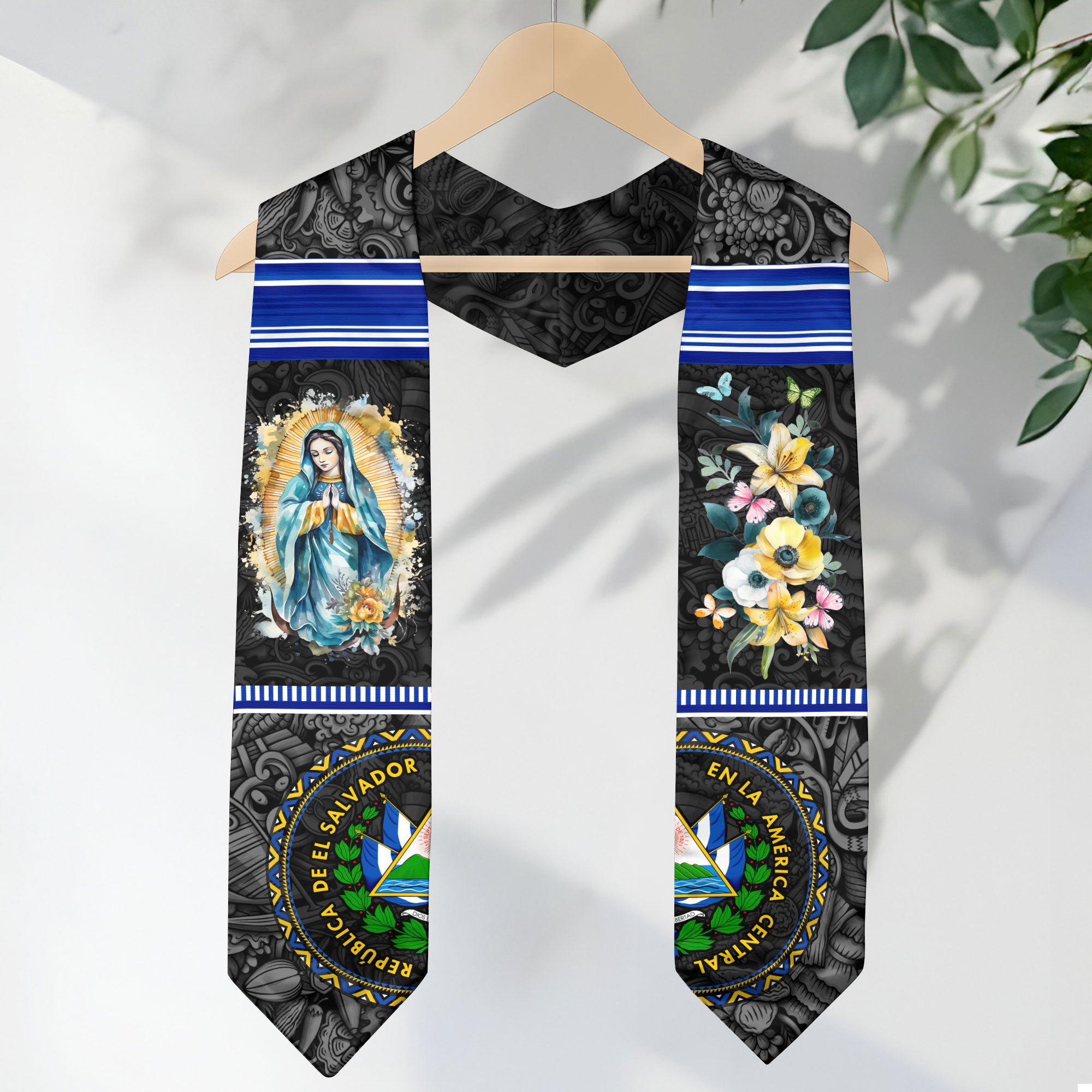 El Salvador Graduation Stole 2026, Salvadoran Flag Sash, Grad Stole for Graduates