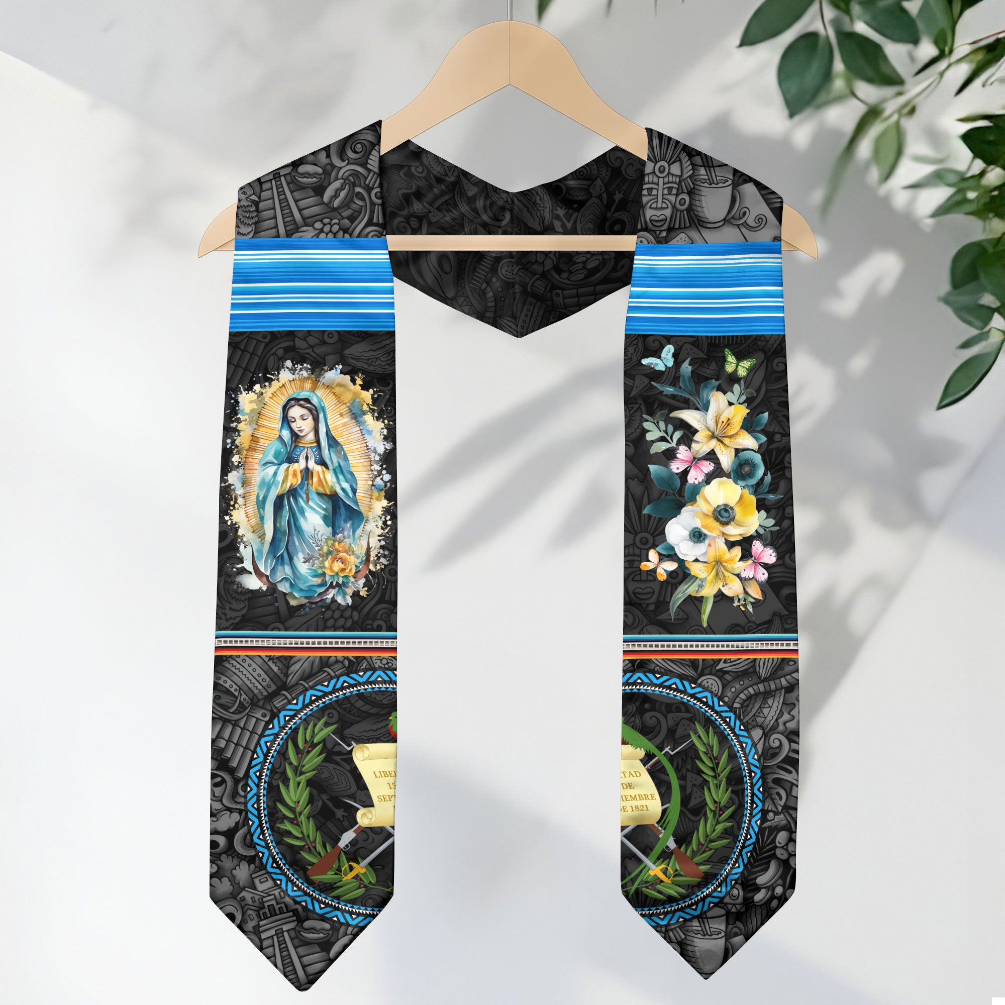 Guatemalan Flag Graduation Sash for Class of 2026, Classic Guatemala Graduation Stole Design