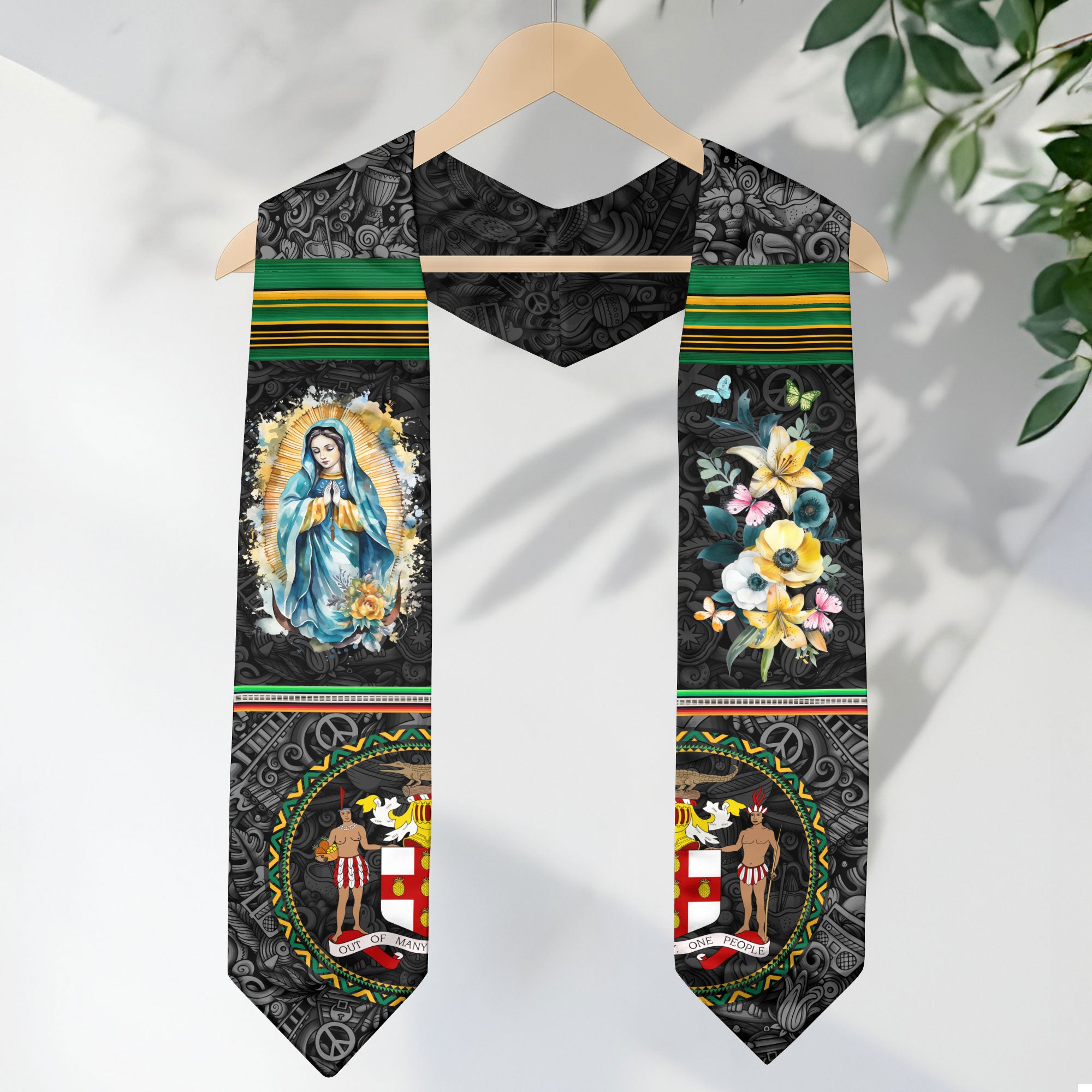 Jamaican Flag Graduation Sash 2026, Jamaica Graduation Stole, Traditional Graduation Accessory