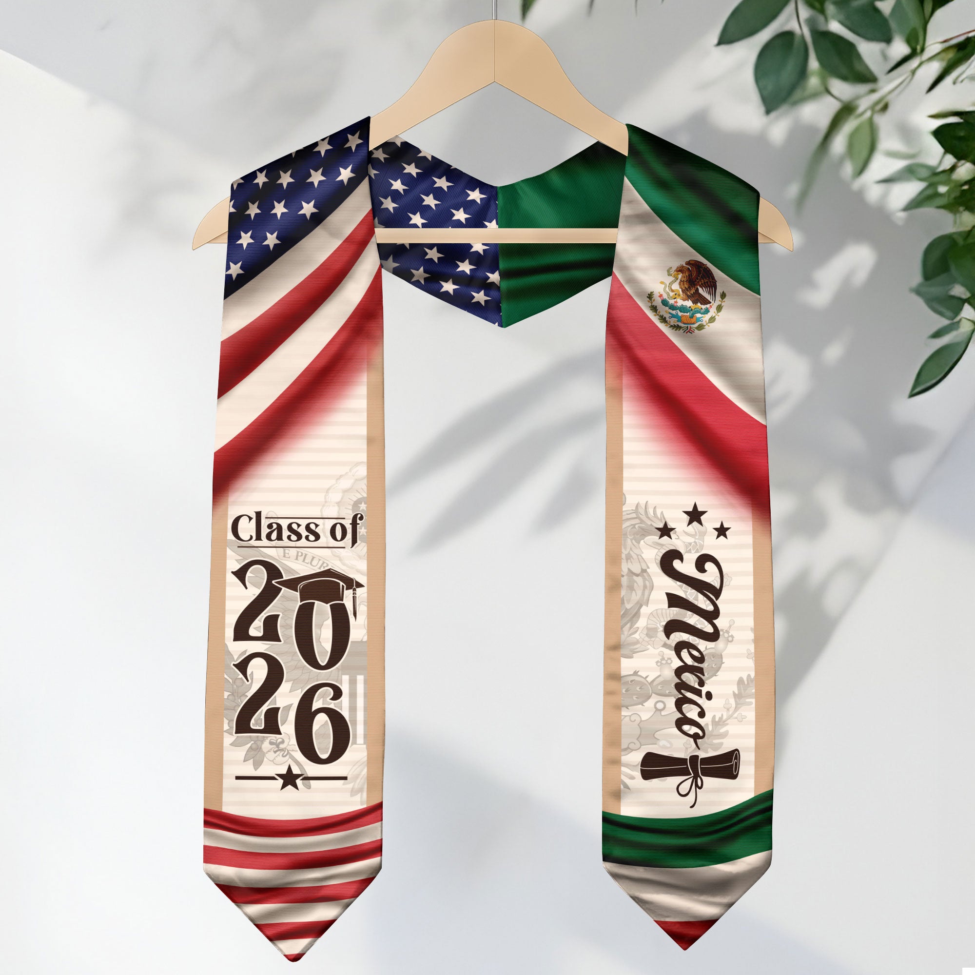 Mexico Graduation Sash 2026, Mexican American Flag Graduation Sash, Mexican Stole
