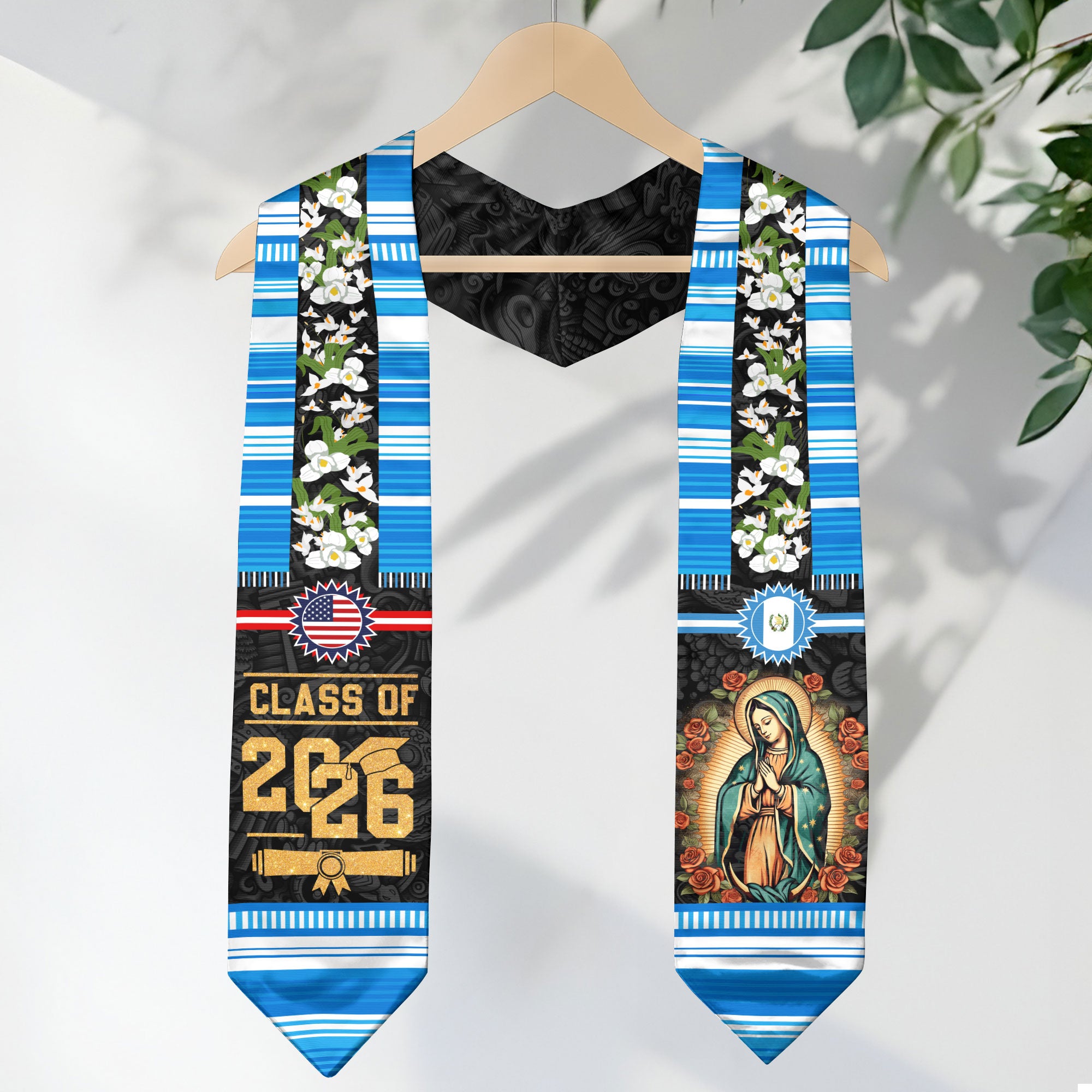 Guatemalan Flag Graduation Stole 2026, Guatemala Graduation Sash, Elegant Cultural Academic Design