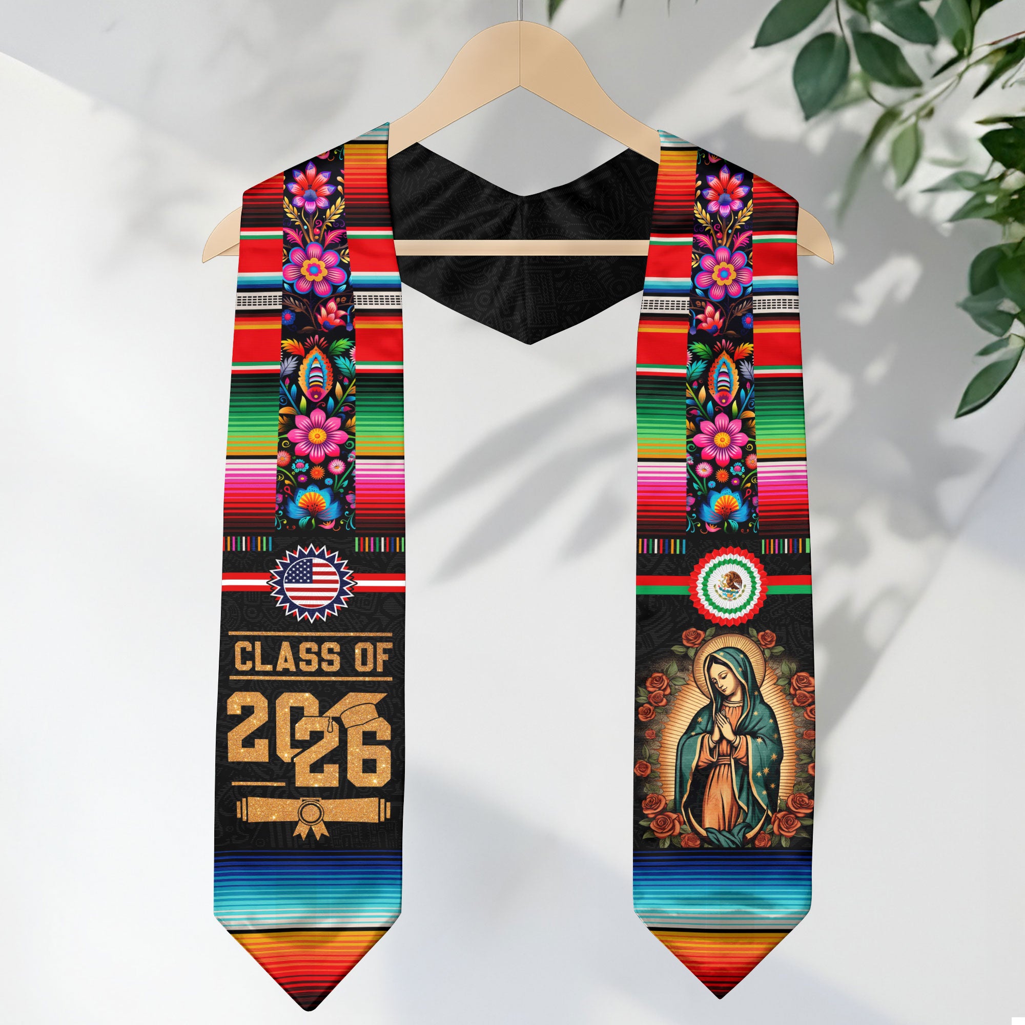 2026 Mexican Graduation Sash, Mexican American Flag Sash, Mexico Graduation Stole