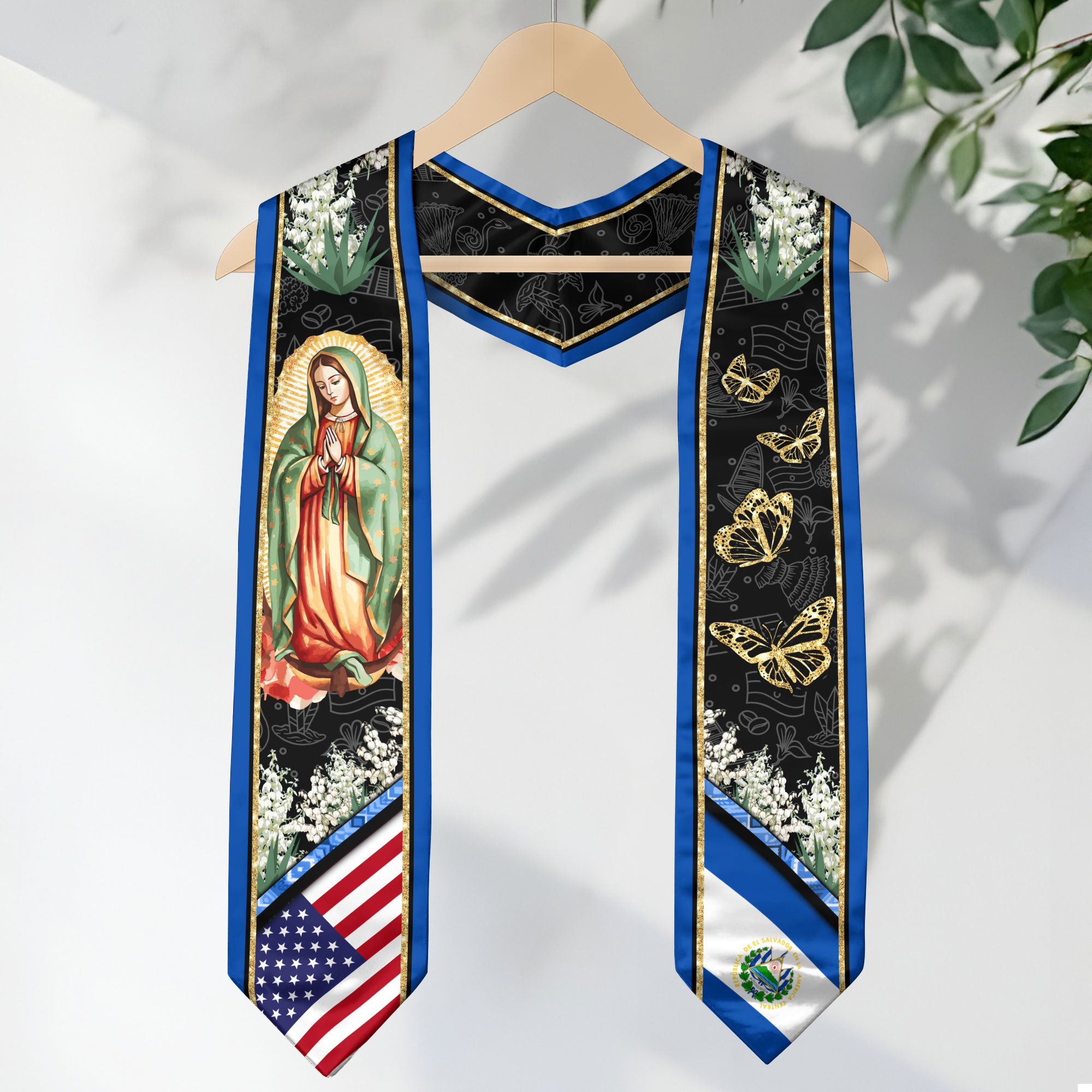 El Salvador Graduation Sash 2026, Salvadoran Flag Stole, Graduation Stole 2026