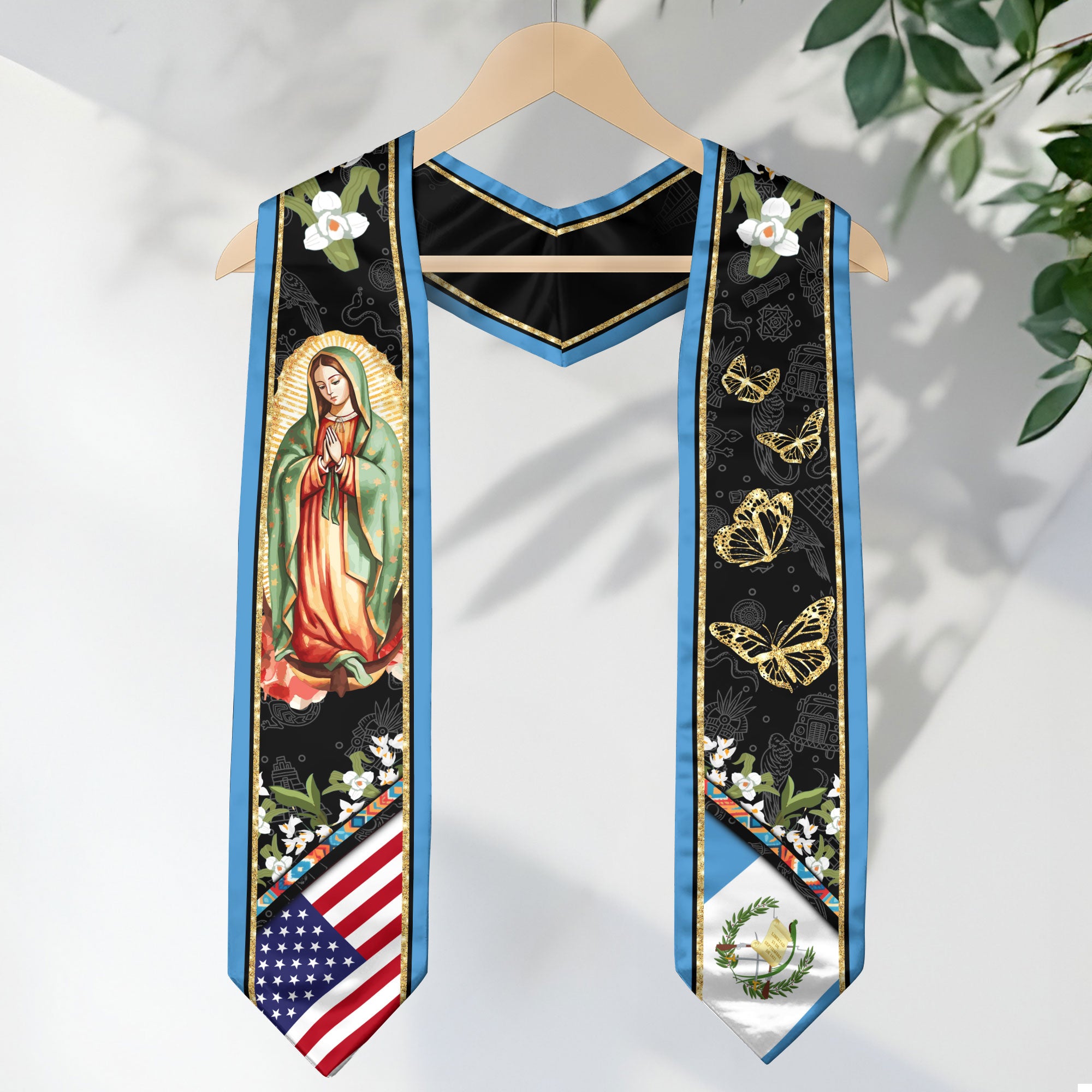Guatemala Flag Graduation Stole 2026, Guatemalan Graduation Sash, Clean and Elegant Finish