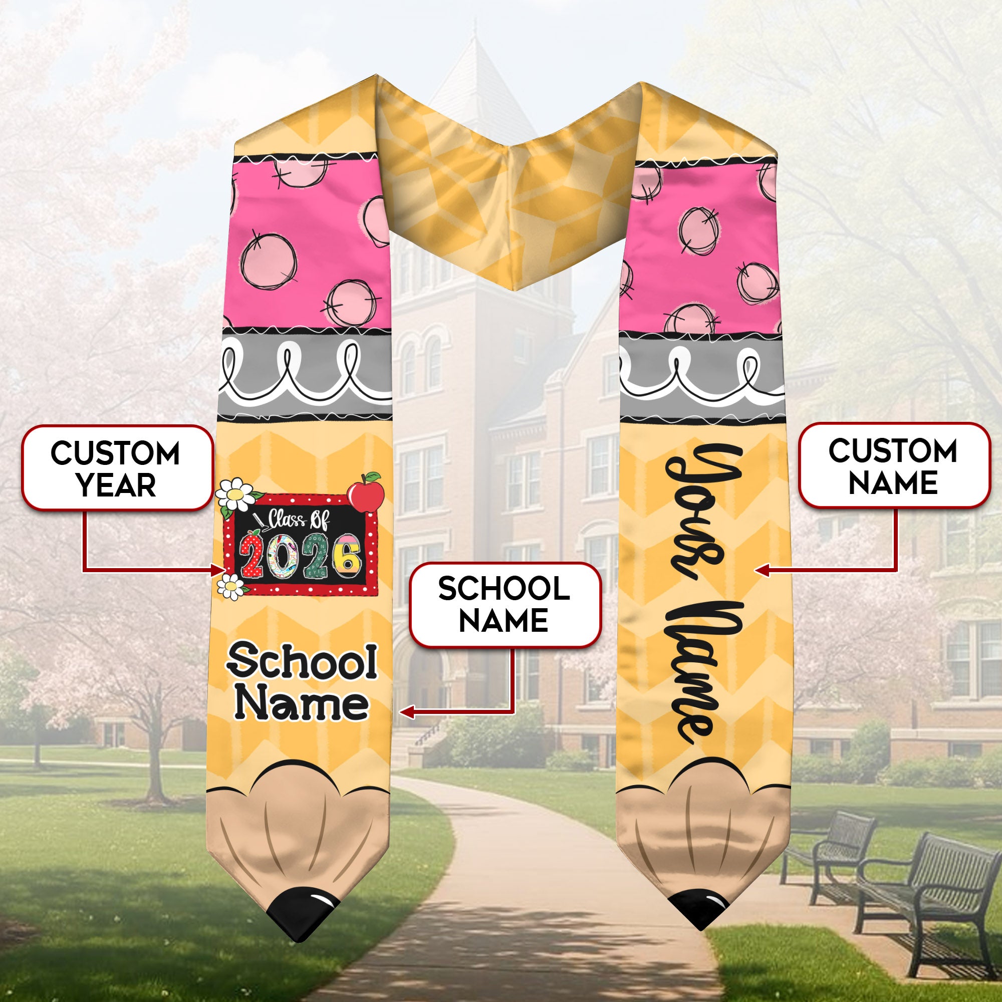 Customized Graduation Stole for Teaching Professionals, Educator Ceremony Sash 2026