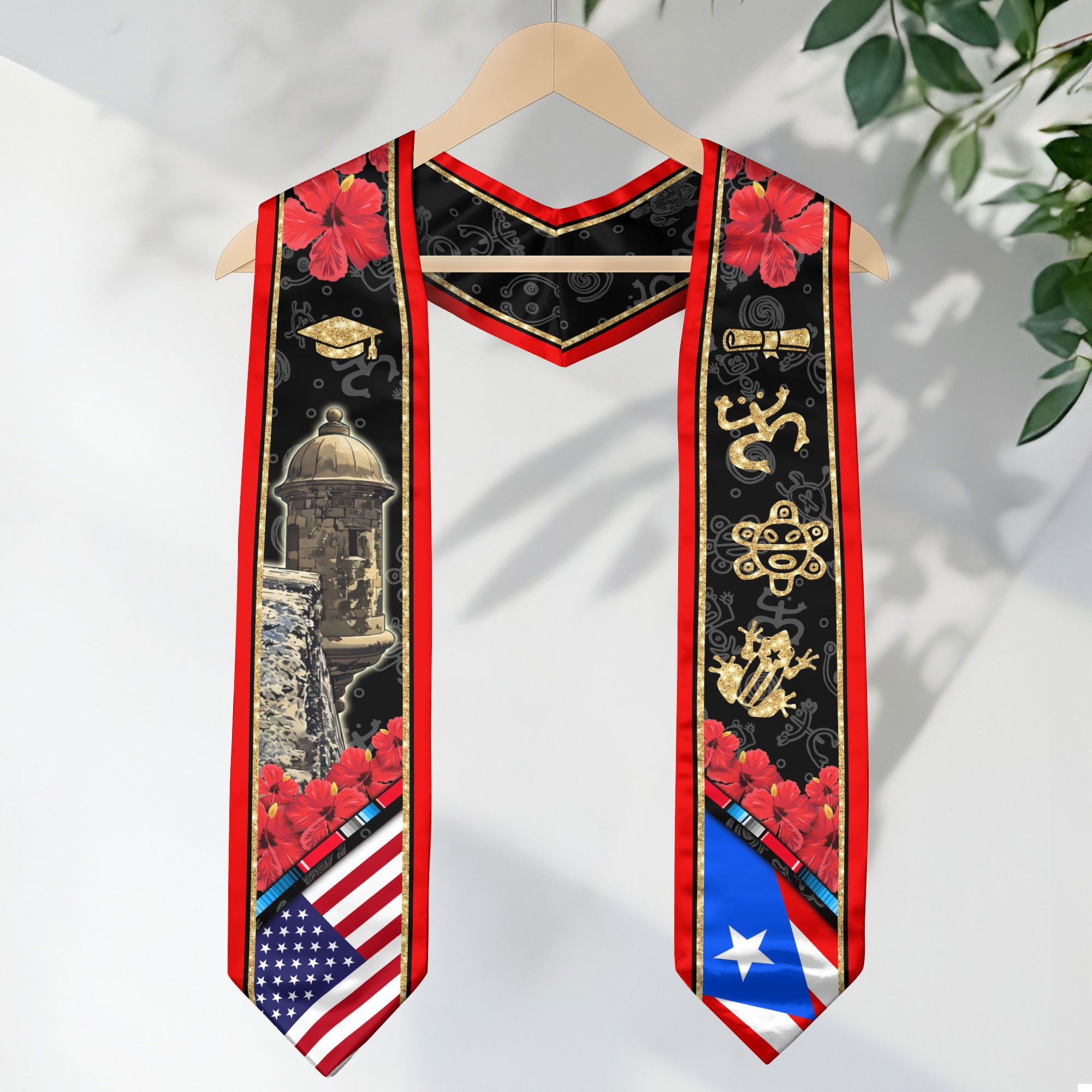 Puerto Rico Graduation Sash 2026, Puerto Rican Flag Graduation Stole, Class of 2026