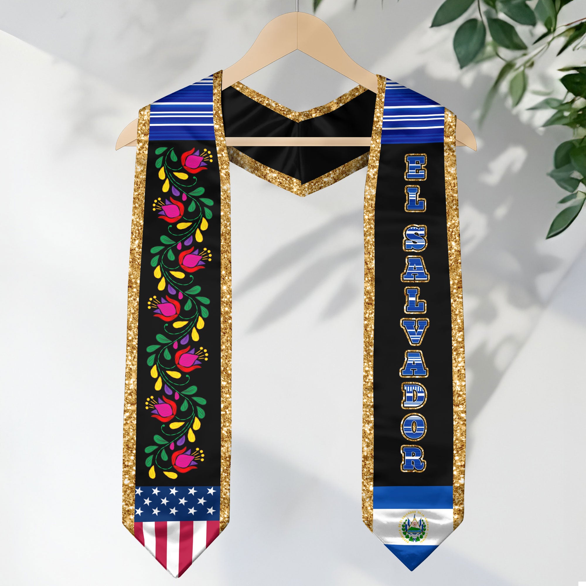 El Salvador Graduation Stole, Salvadoran Flag Accent, Graduation Sash 2026, Class of 2026