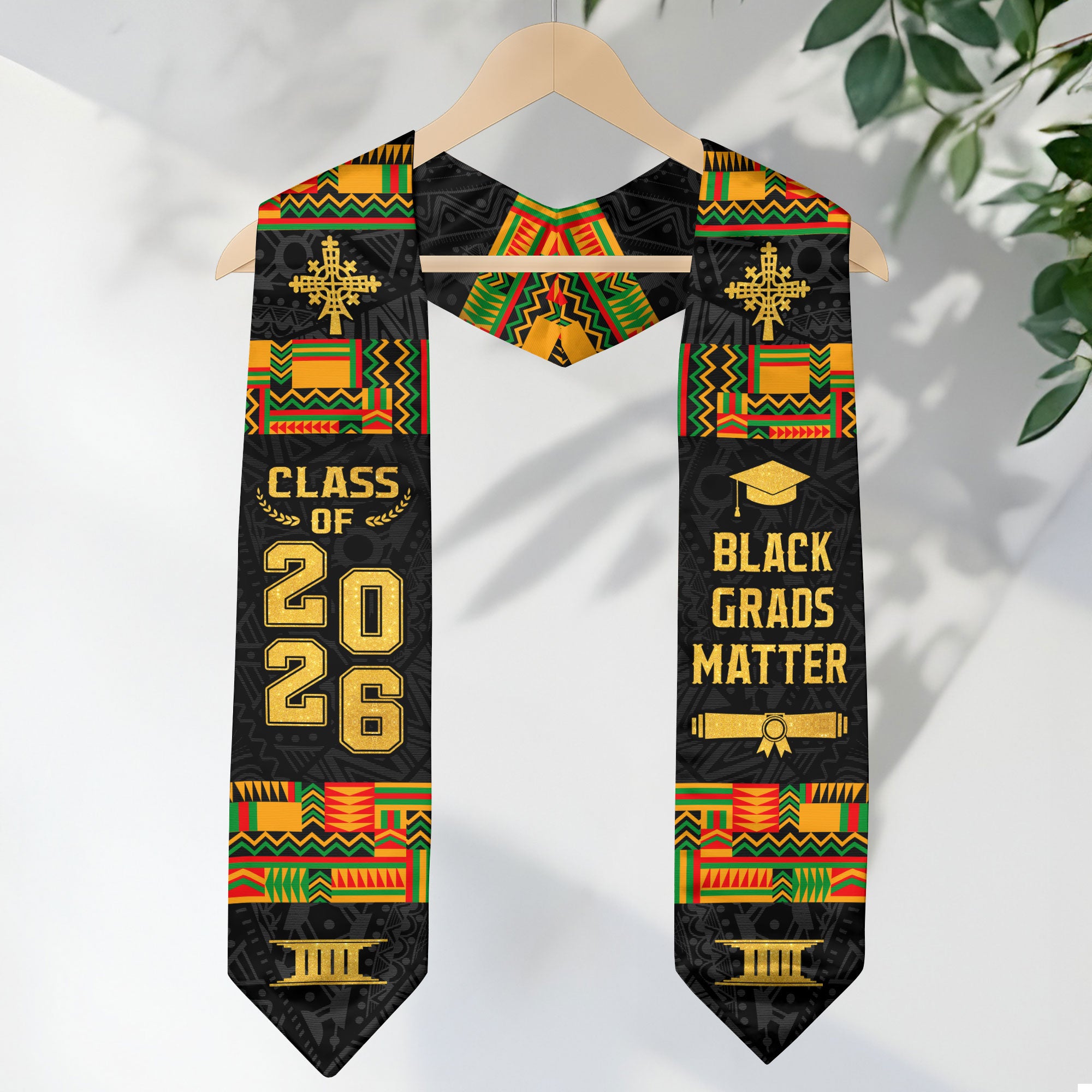 Africa Graduation Stole 2026, African Flag Graduation Sash, Tailored Detail for 2026 Grads