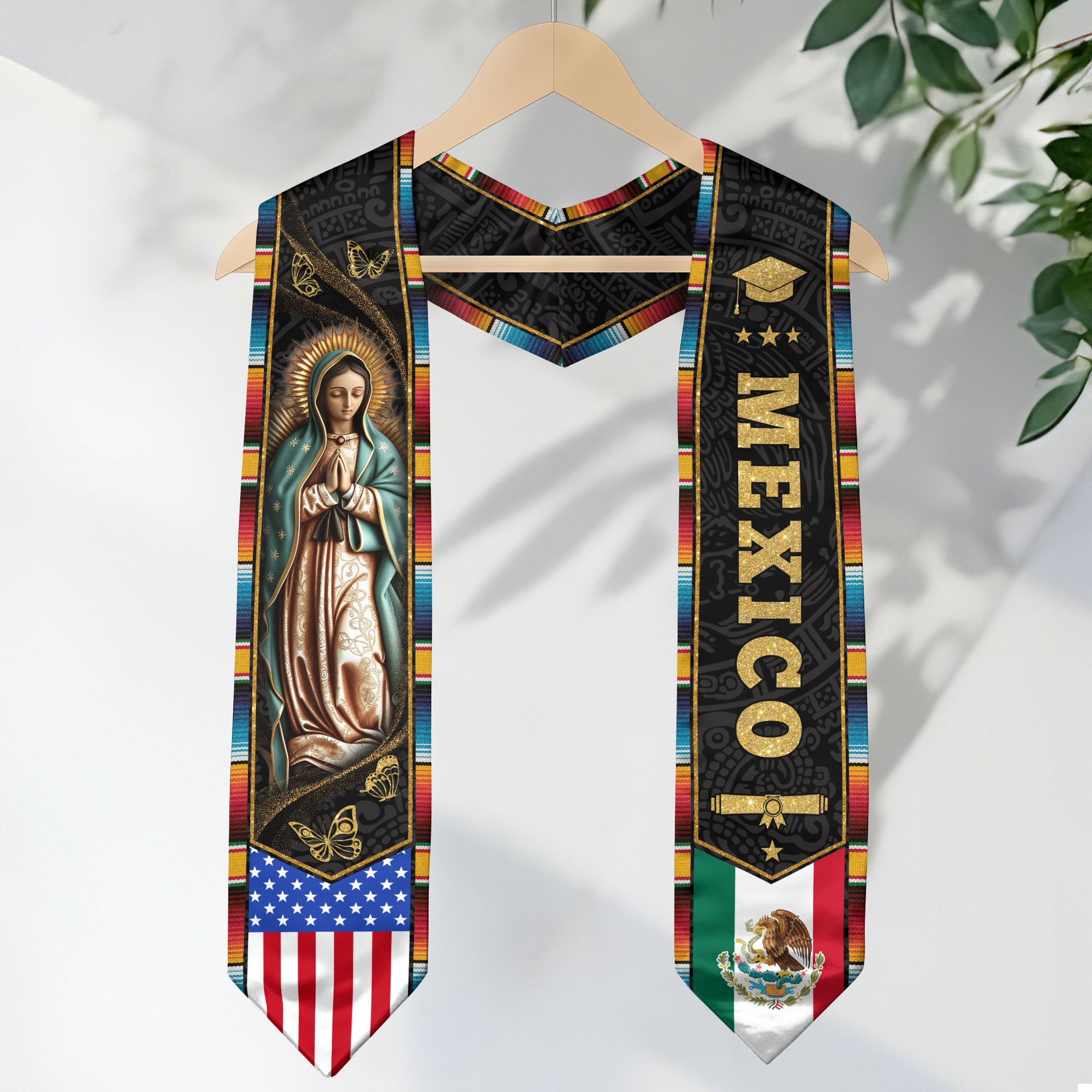 Mexico Graduation Stole 2026, Mexican Flag Graduation Sash, Bespoke Detail for Class of 2026
