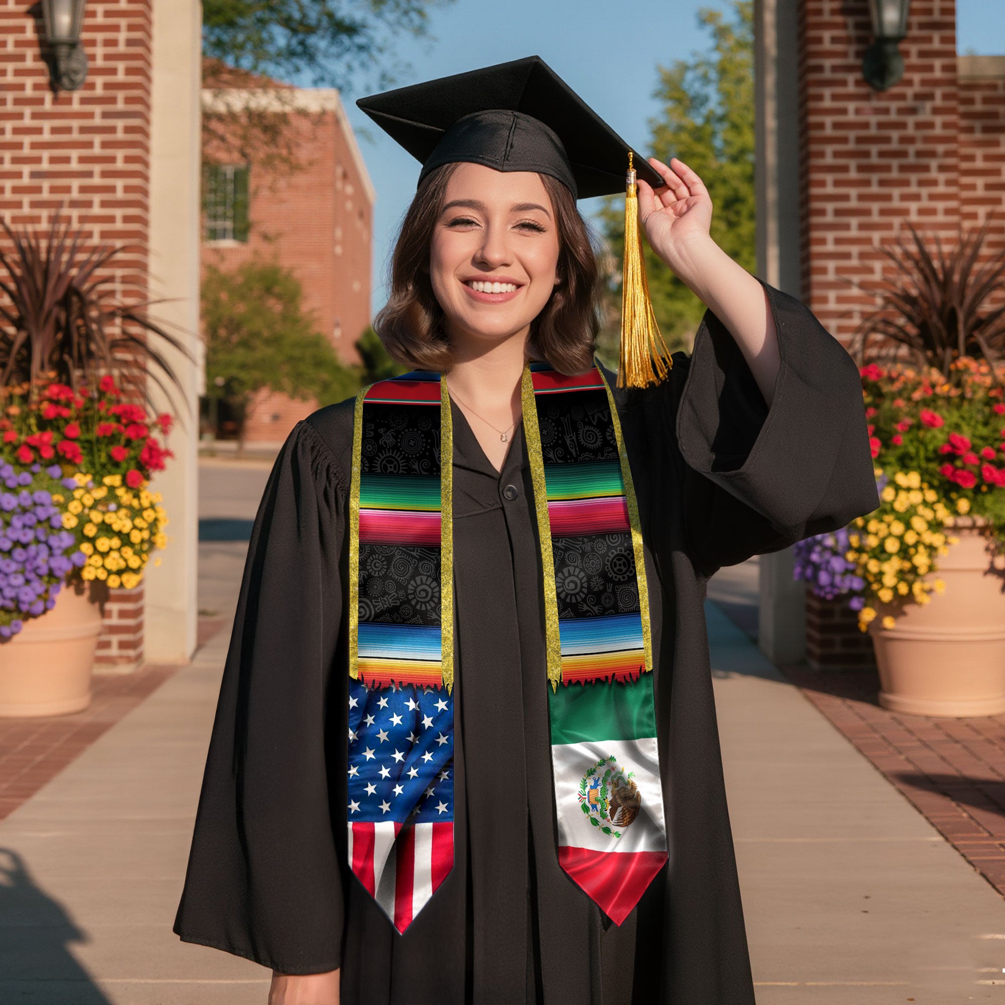 Mexican Grad Sash 2026, Mexican Stole, Mexico Graduation Stole, Mexican Am Flag Sash