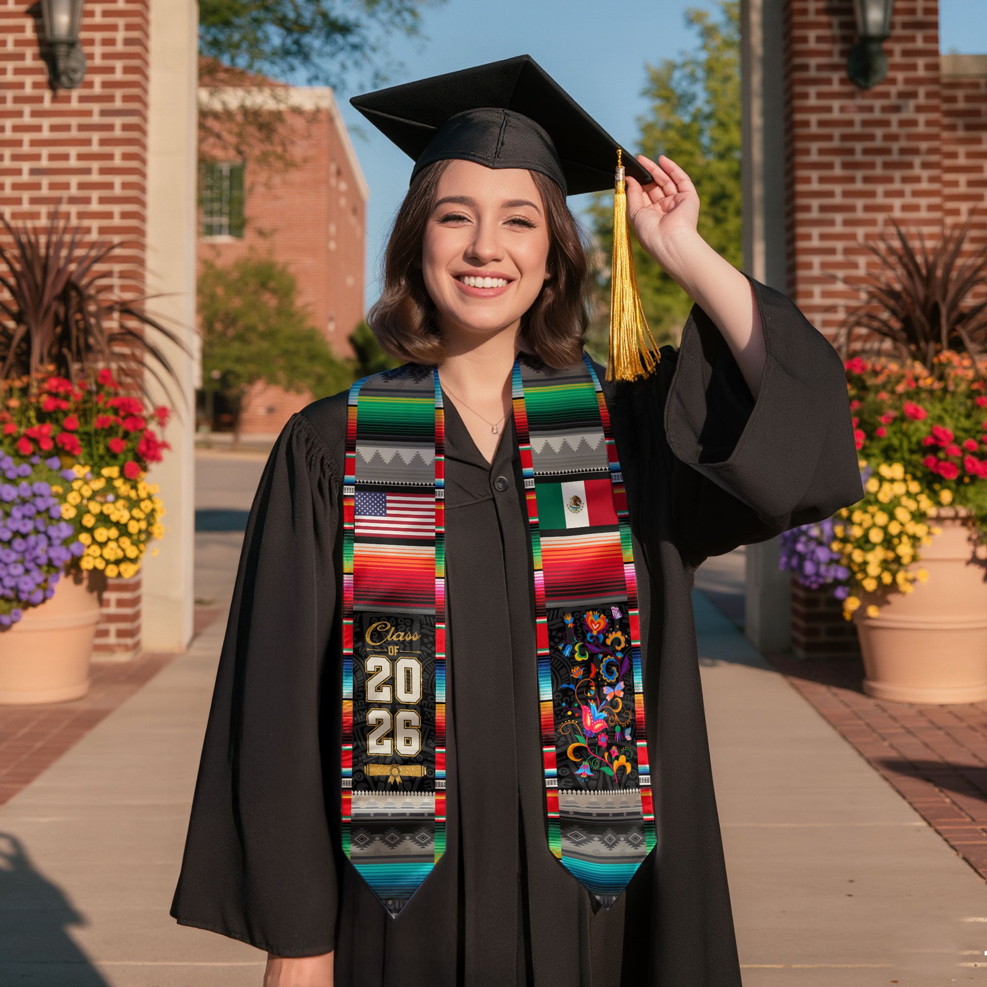 Mexican Graduation Sash 2026, Mexico Graduation Sash, Mexican American Flag Sash, Mexico Graduation Stole