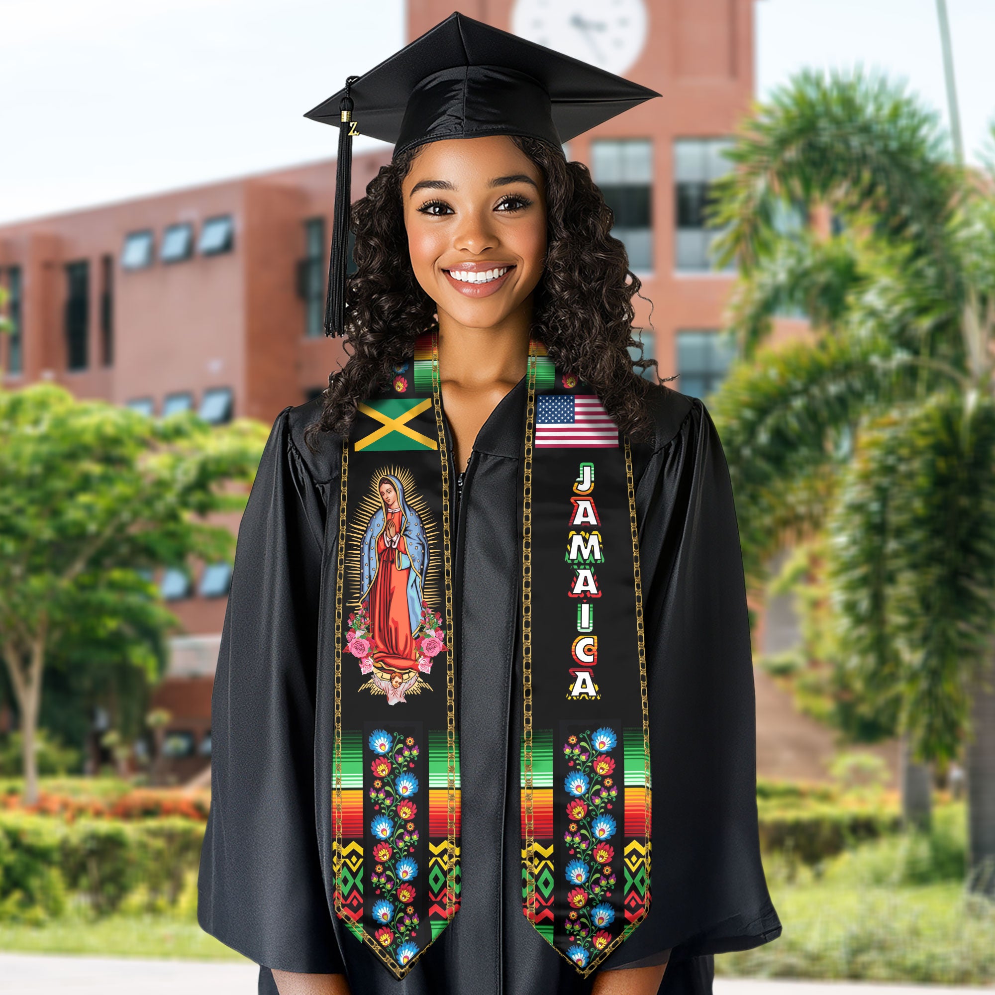 Jamaica Graduation Stole, Jamaican Flag Design, Graduation Sash 2026, Class of 2026