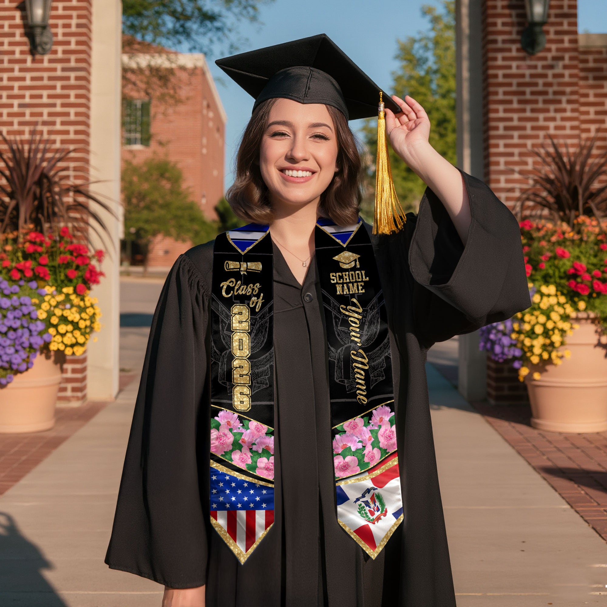 Dominican Graduation Sash 2026, Dominican Graduation Stole, Stole with Personalized Finish