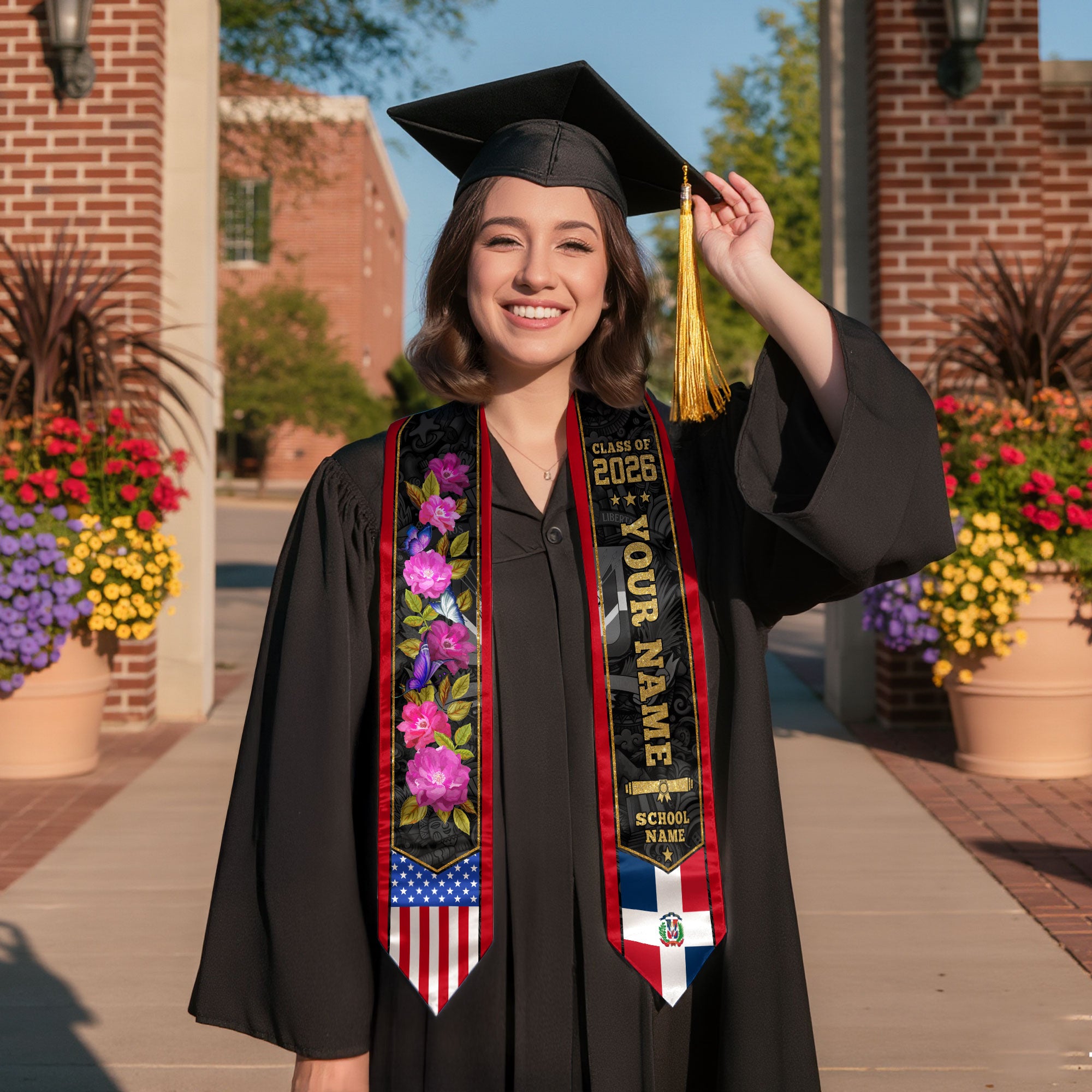 Dominican Graduation Sash, Dominican Flag Graduation Sash 2026, Dominican Stole