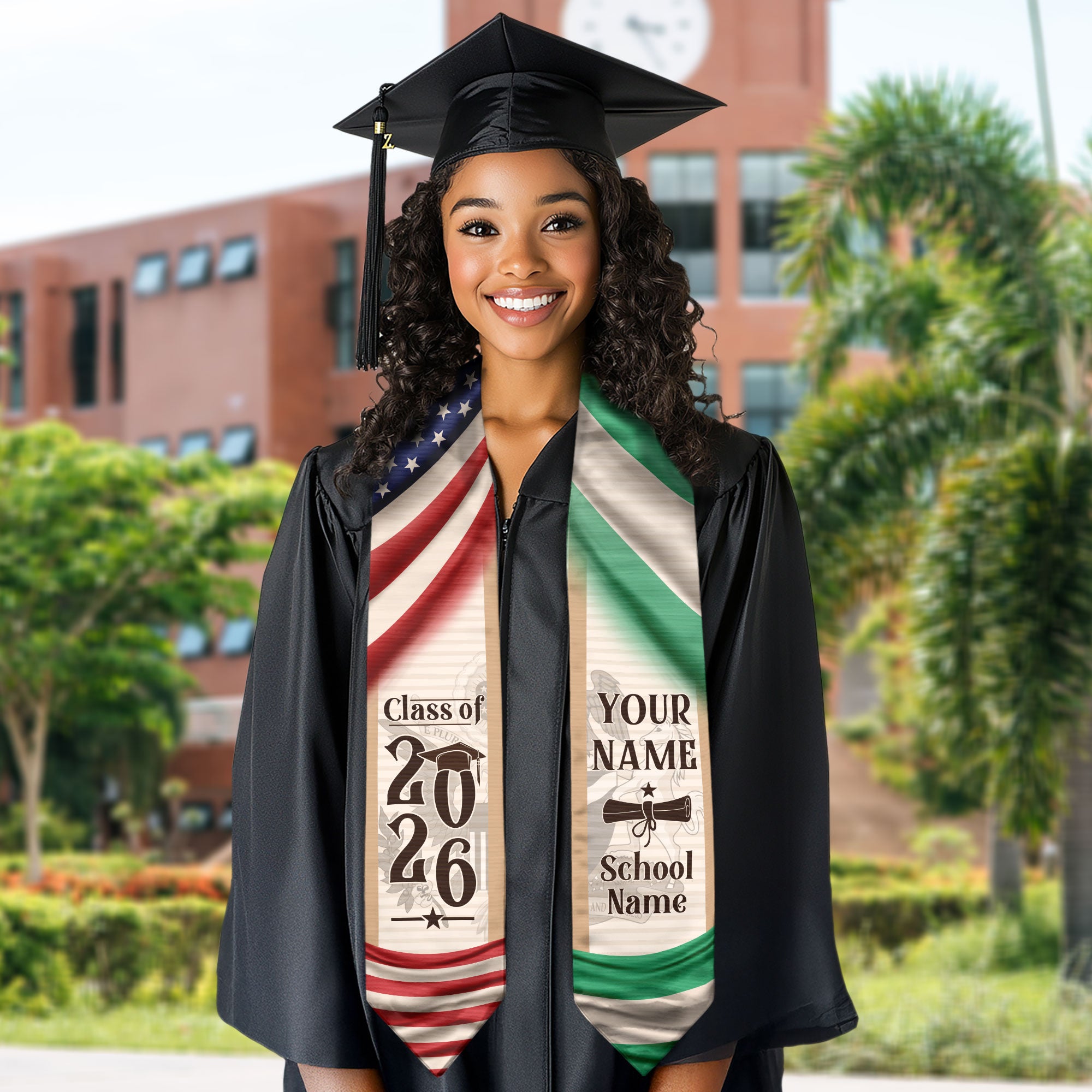 Nigeria Graduation Sash 2026, Nigerian Flag Graduation Stole, Custom Accent for Grads