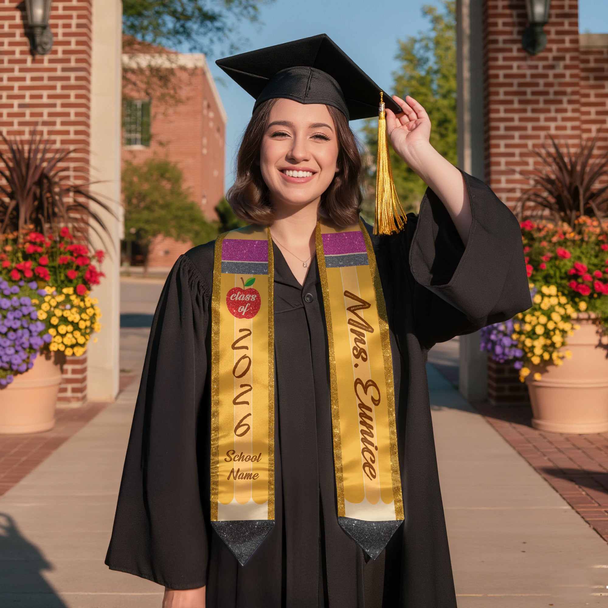 Customized Teacher Graduation Stole, Education Ceremony Sash for Teachers, Class of 2026