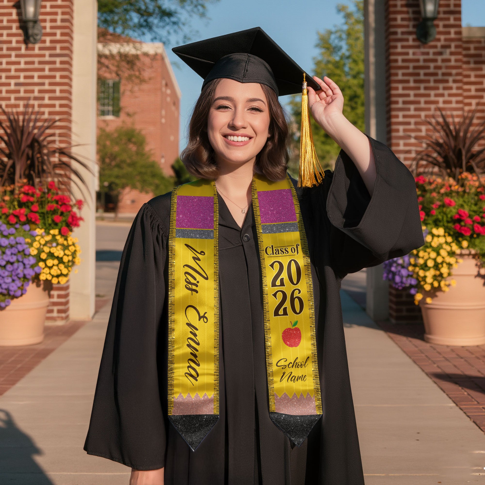Customized Graduation Stole for Teachers, Educator Ceremony Sash Celebrating Class of 2026