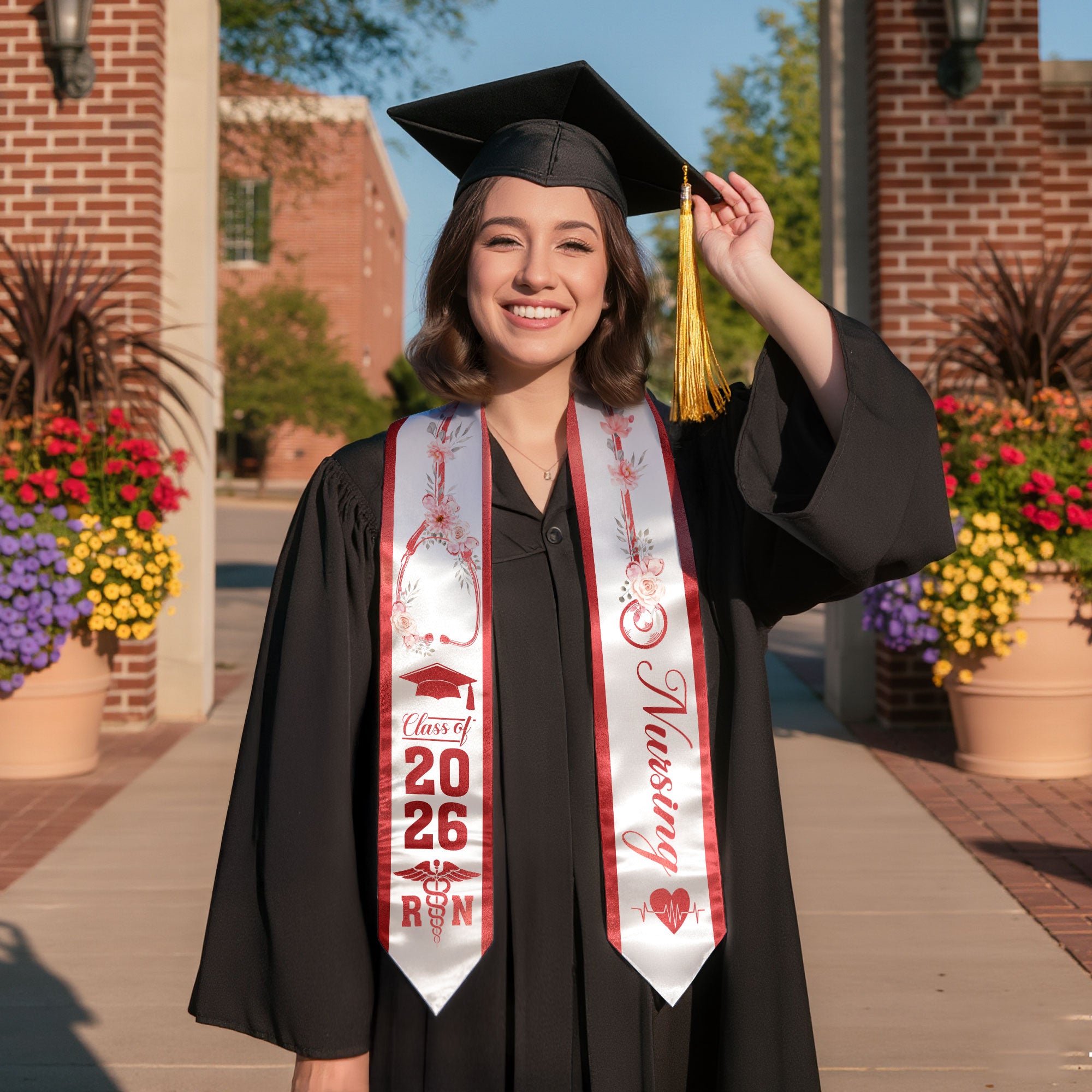 RN Nursing Graduation Sash 2026, Graduation Stole for Professional Nurse Ceremony