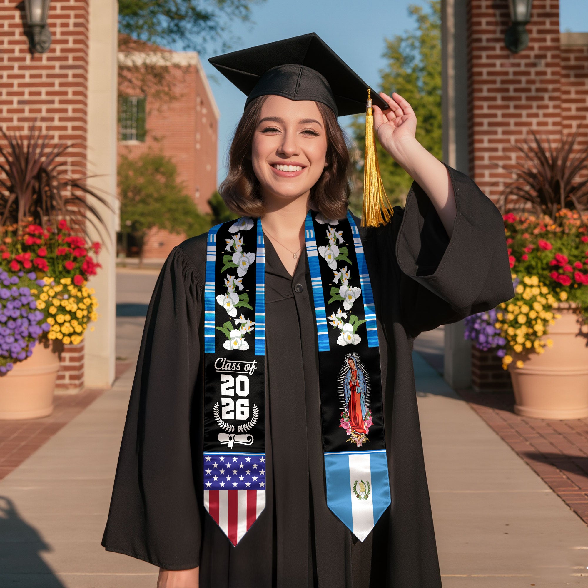 Guatemala Graduation Stole 2026, Guatemalan Flag Sash, Grad Stole for Graduates