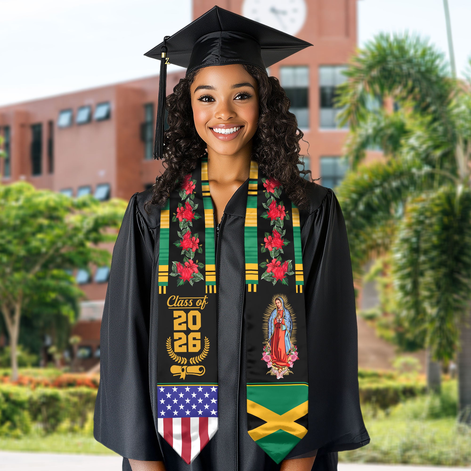 Graduation Stole Jamaica, Jamaican Flag Graduation Sash for Class of 2026