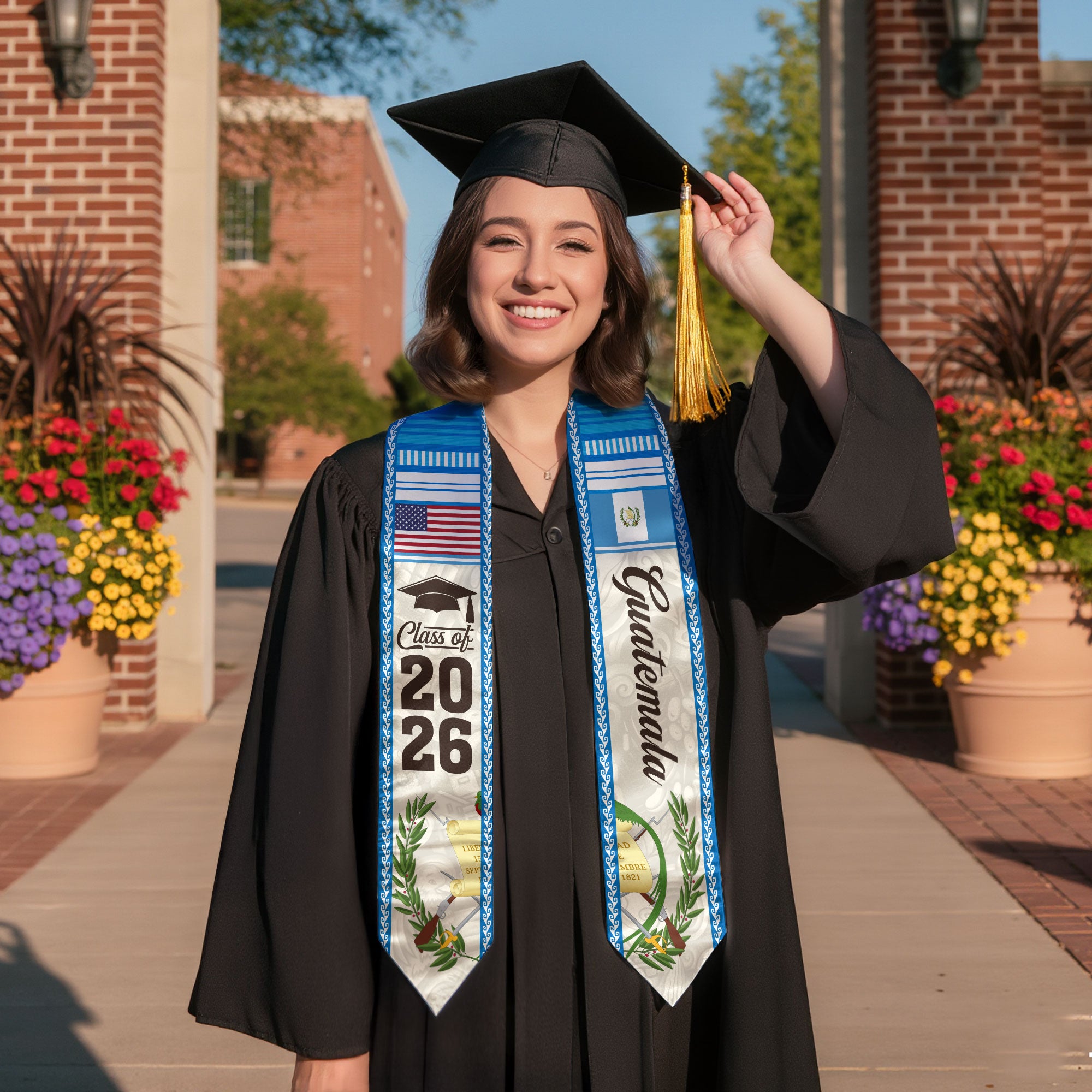Guatemala Flag Graduation Stole 2026, Guatemalan Graduation Stole 2026