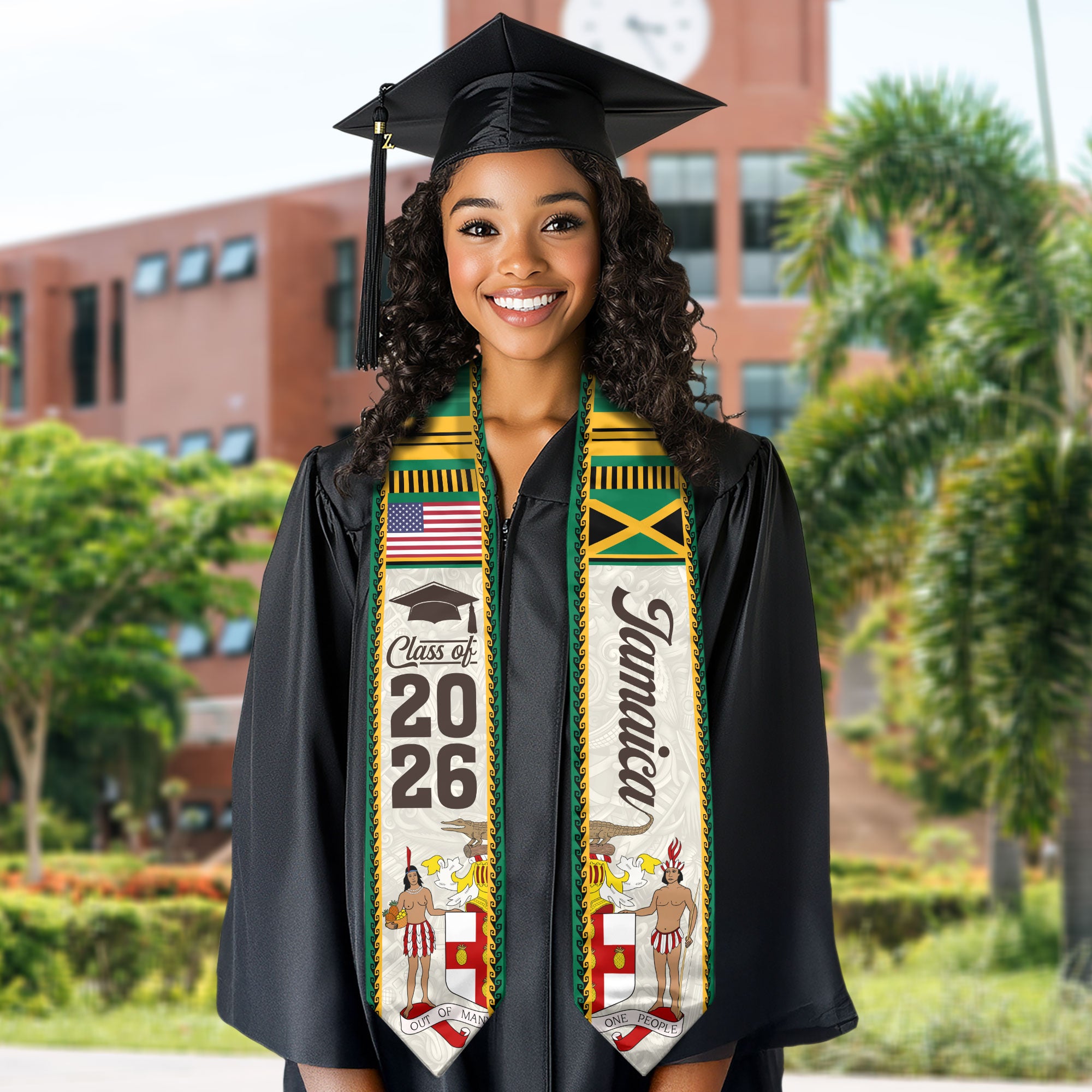 Jamaica Graduation Stole, Jamaican Flag Stole, Graduation Sash 2026, Class of 2026