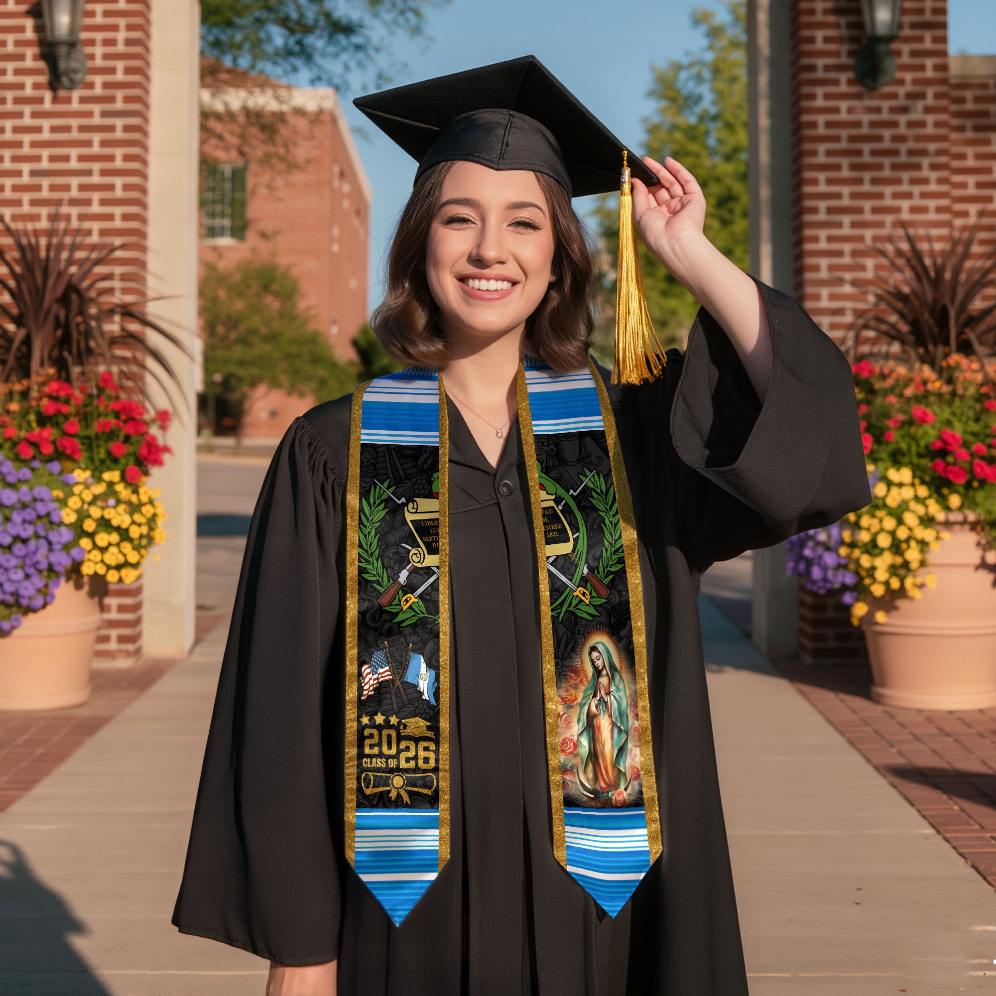 Guatemala Graduation Stole 2026, Graduation Sash, Guatemalan Flag Graduation Sash, Grad Stole