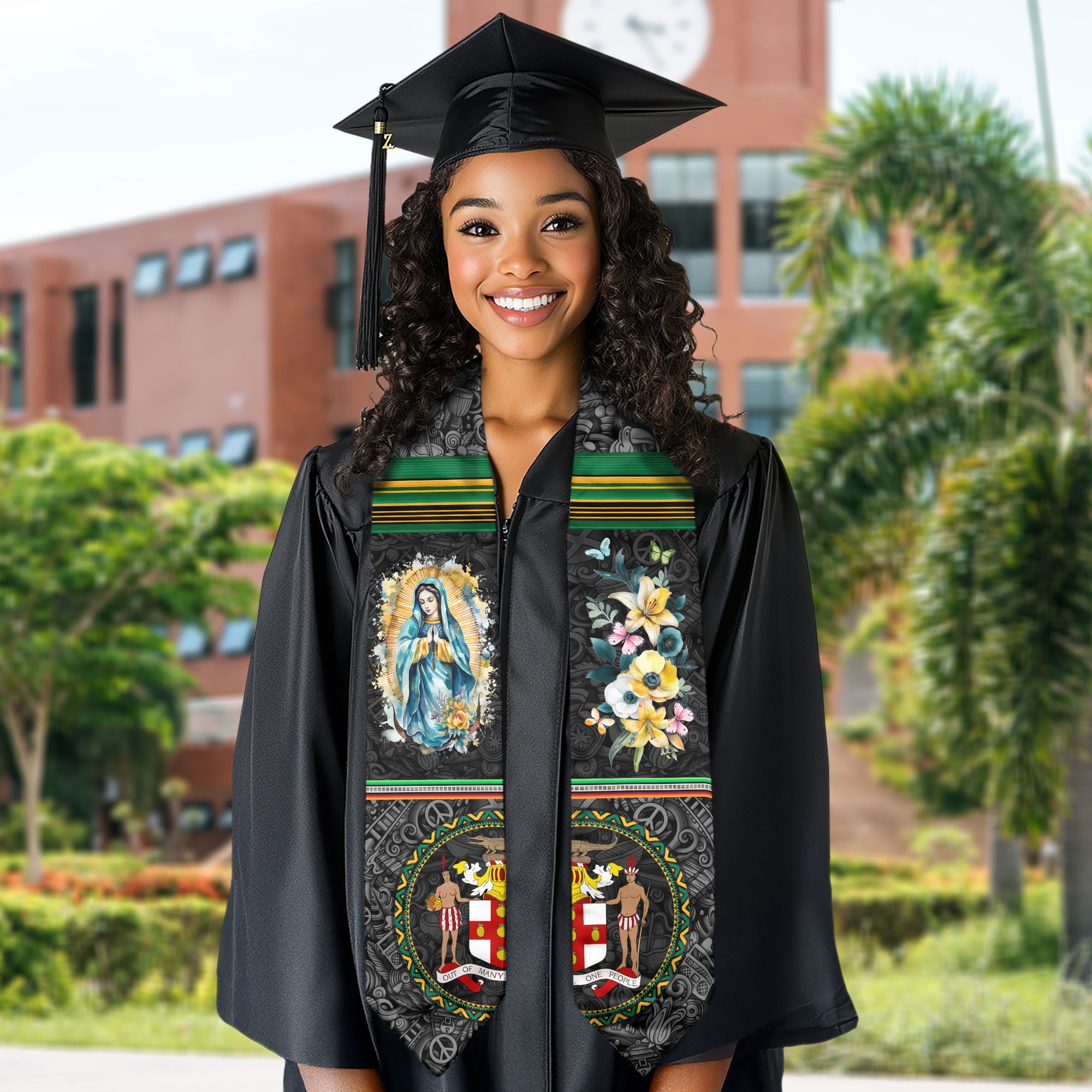 Jamaican Flag Graduation Sash 2026, Jamaica Graduation Stole, Traditional Graduation Accessory