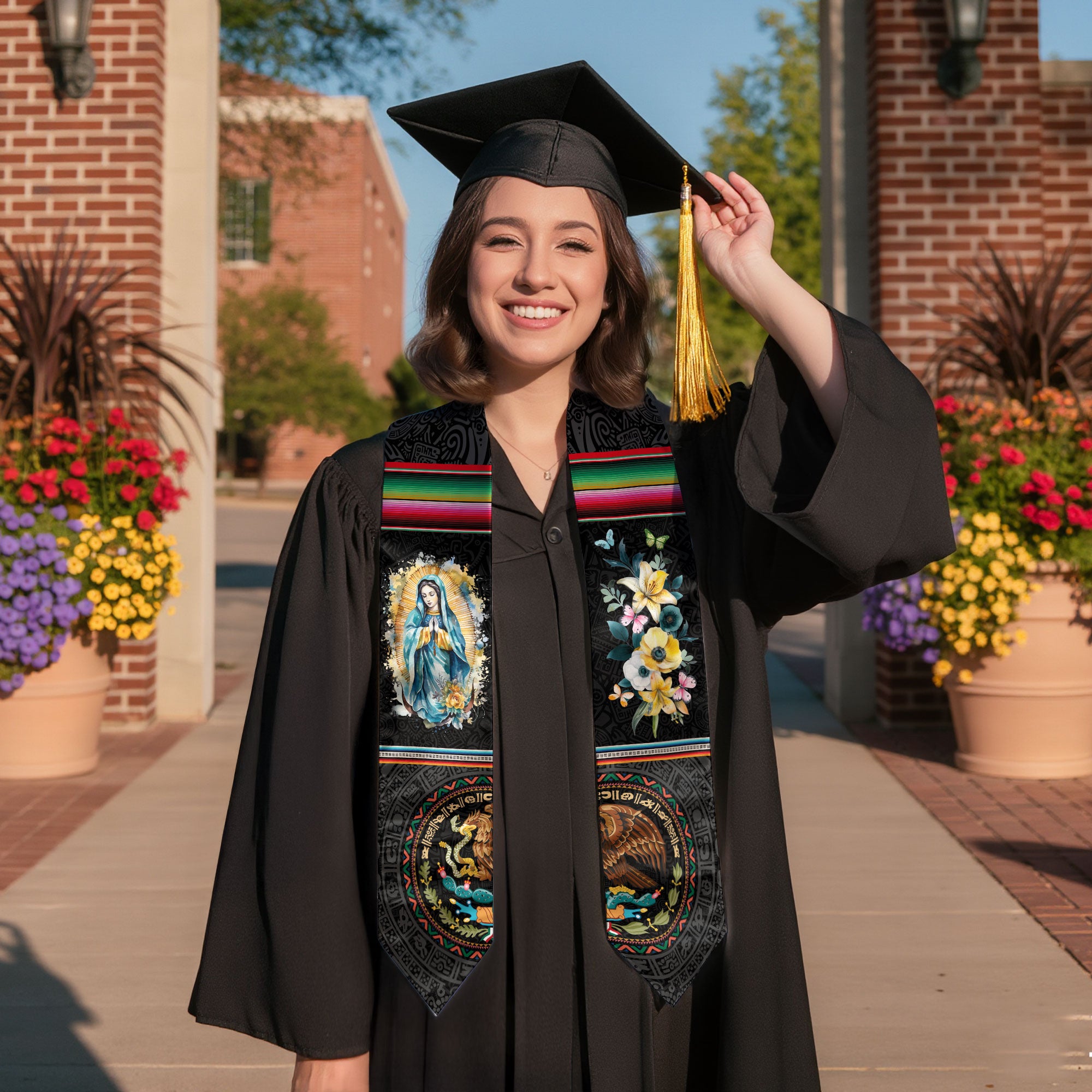 Mexican Stole 2026 for Graduation, Mexican American Flag Sash, Mexico Graduation Stole