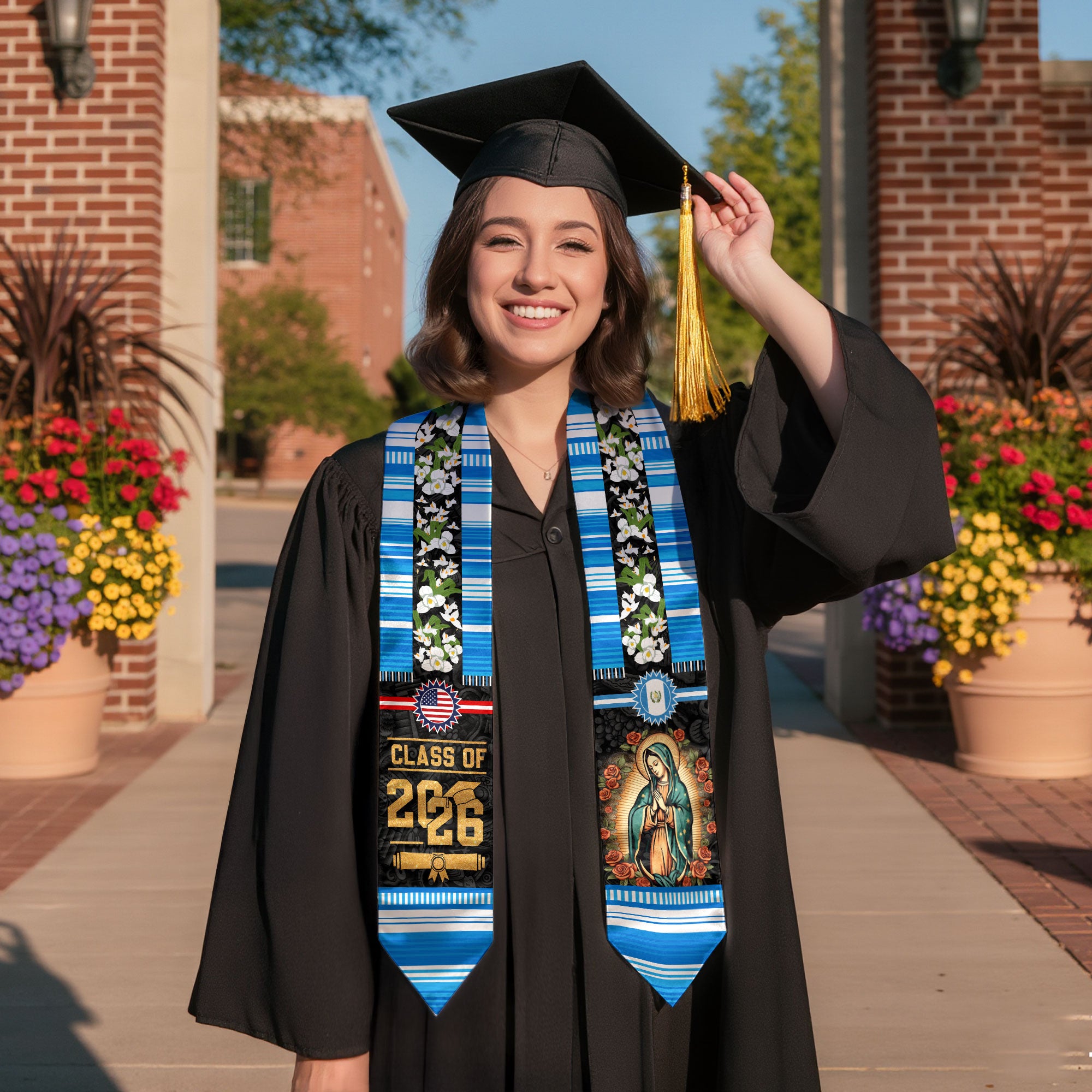 Guatemalan Flag Graduation Stole 2026, Guatemala Graduation Sash, Elegant Cultural Academic Design