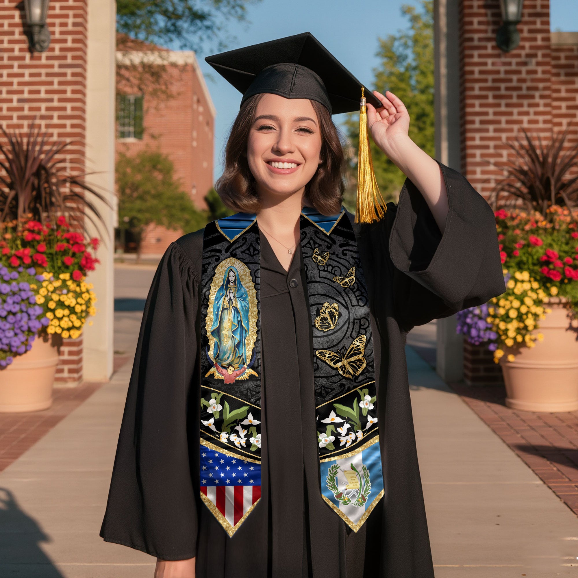 Guatemalan Flag Graduation Sash 2026, Guatemala Graduation Stole, Traditional Academic Sash