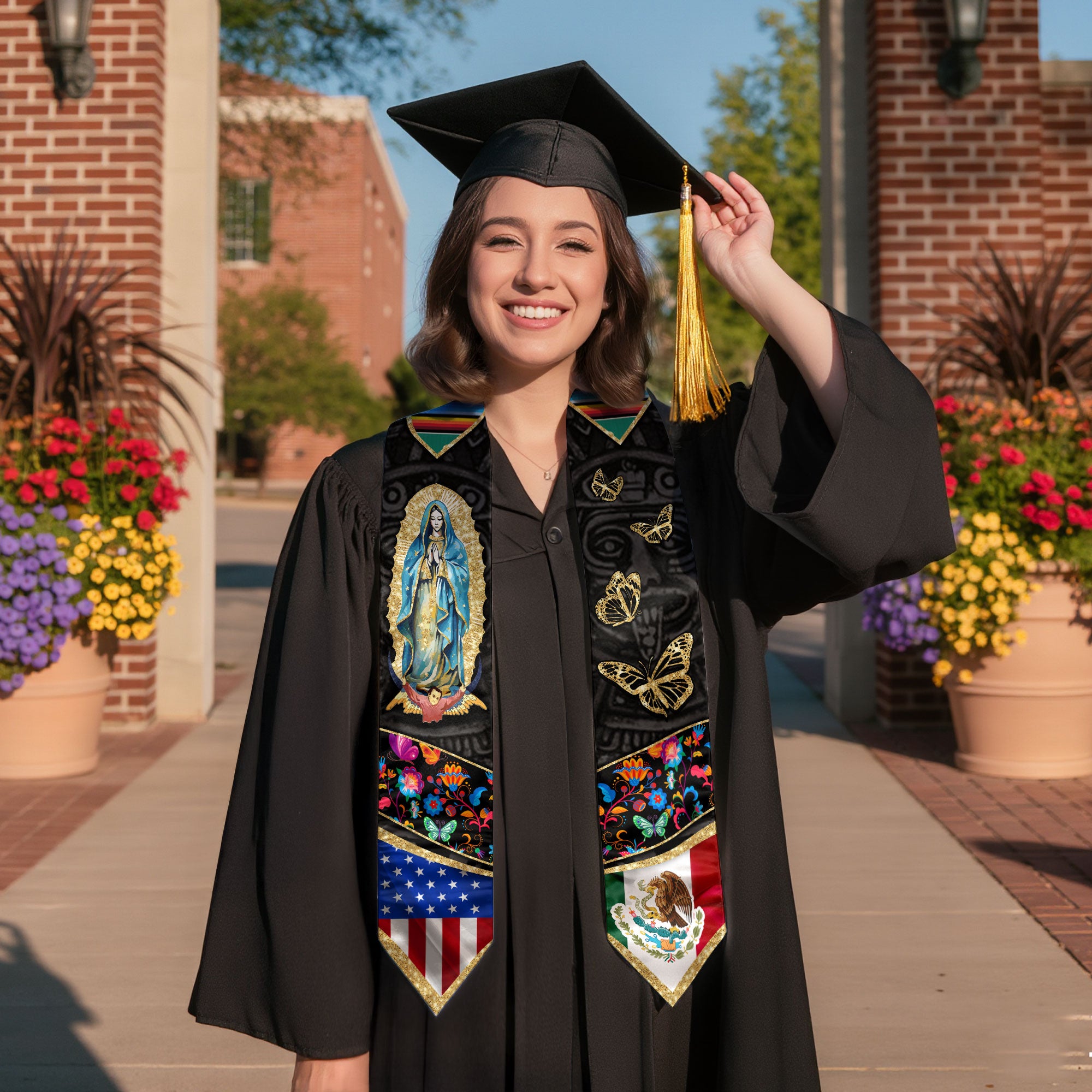 Mexico Sash, Mexican American Flag Graduation Sash 2026, Mexico Graduation Stole
