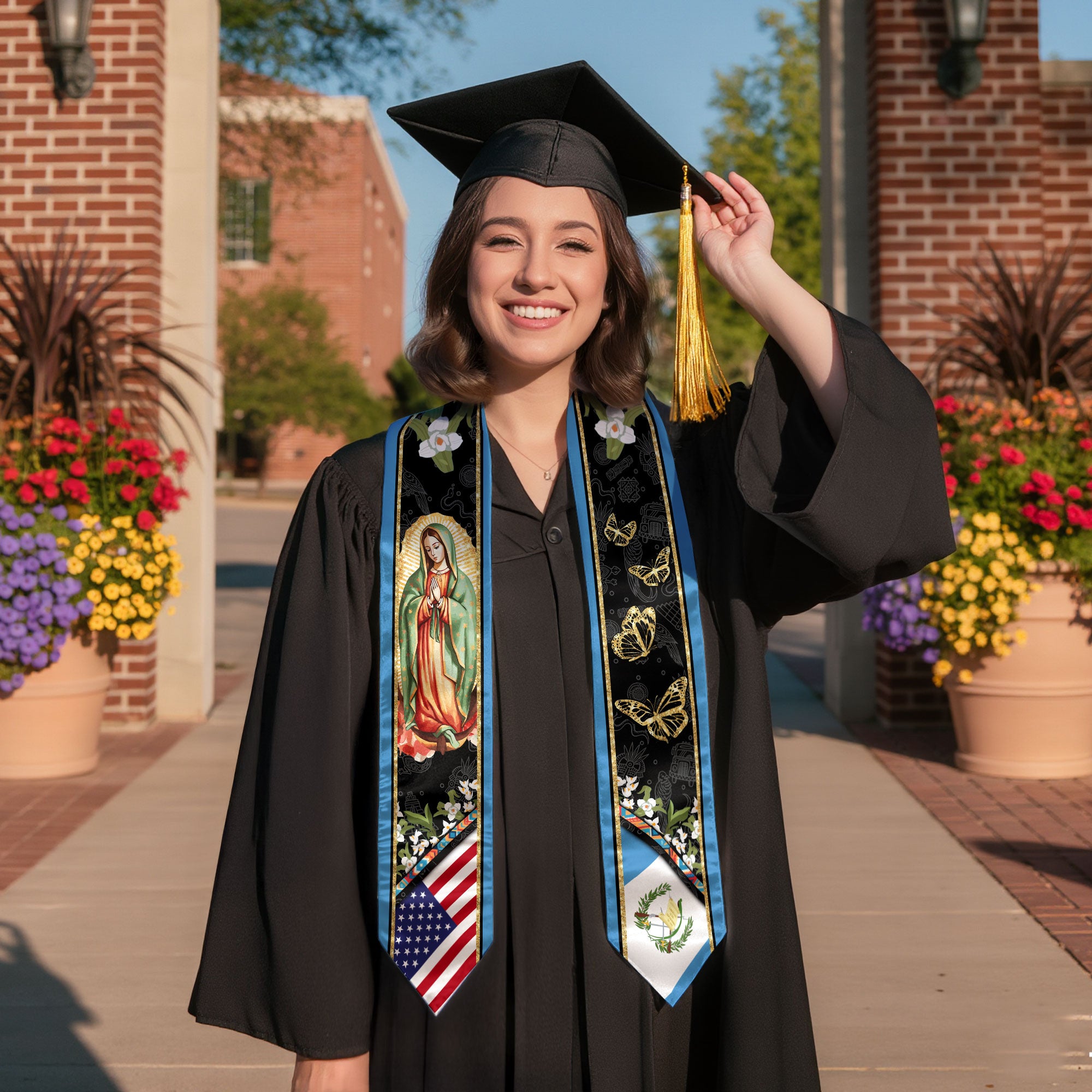 Guatemala Flag Graduation Stole 2026, Guatemalan Graduation Sash, Clean and Elegant Finish