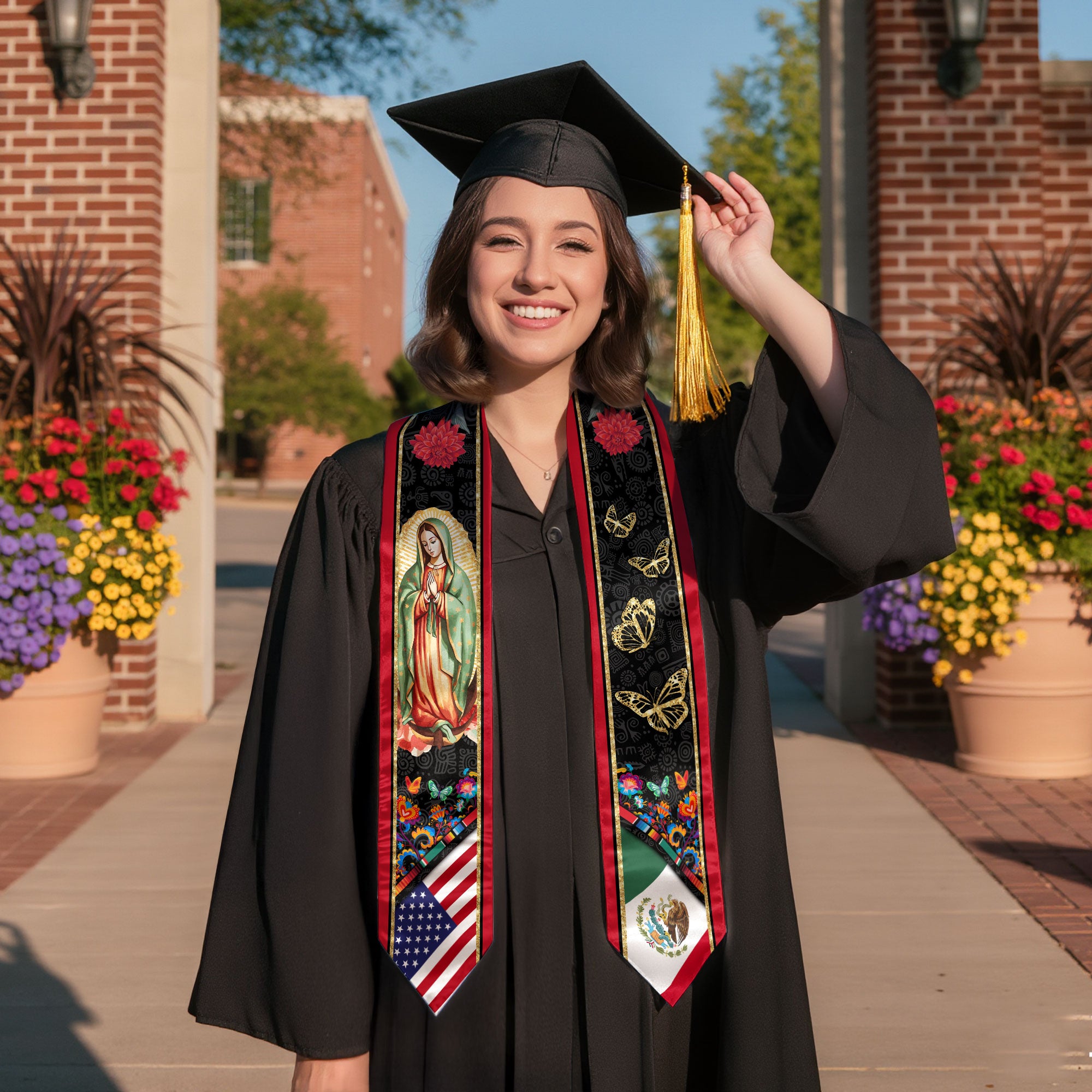 Mexico Graduation Stole 2026, Mexican Graduation Sash, Mexican Flag Graduation Stole