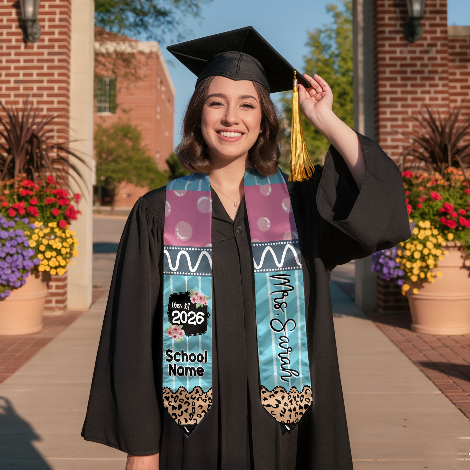 Customized Teacher Graduation Stole, Academic Honor Ceremony Sash for Educators, Class of 2026