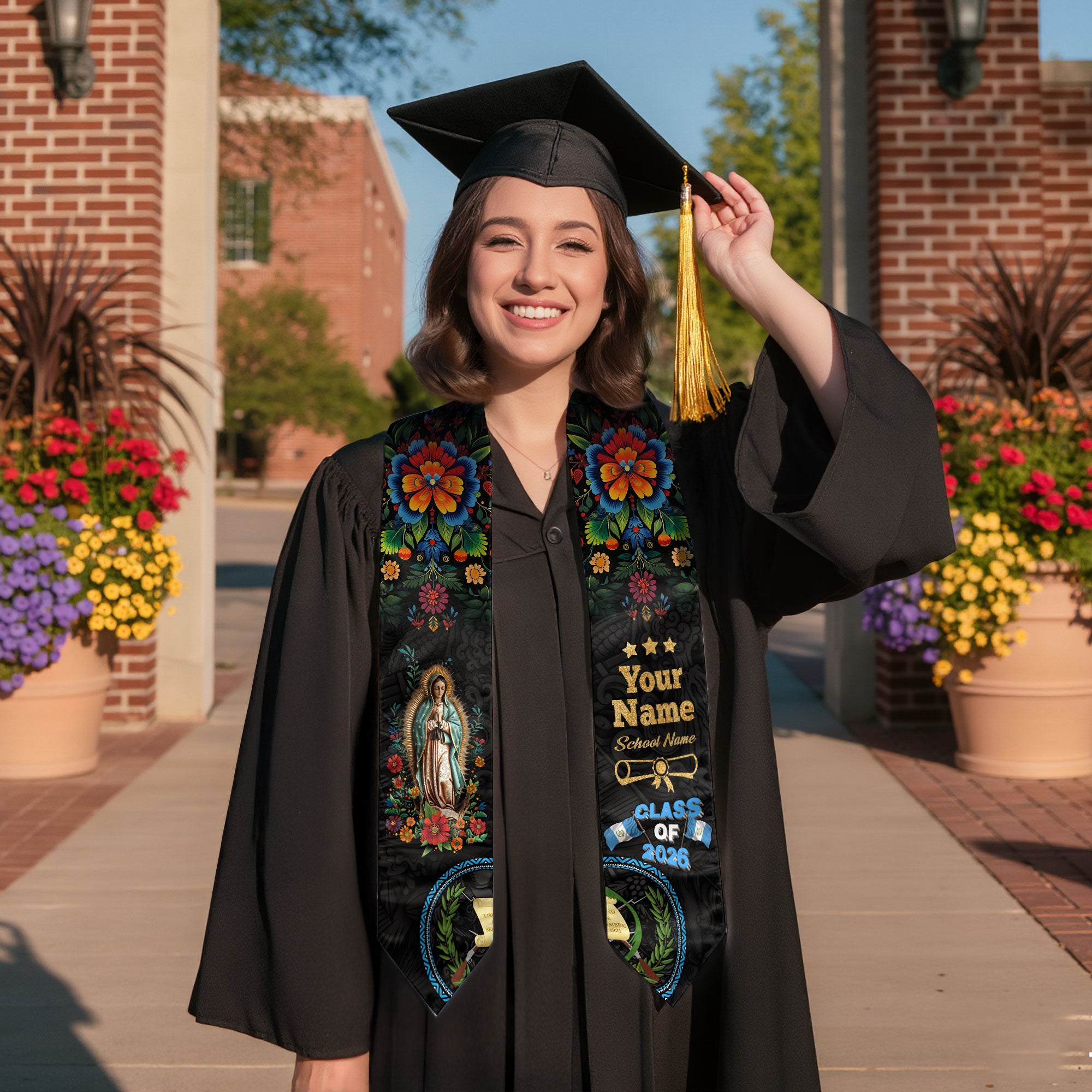 Customized Guatemala Graduation Stole 2026, Guatemalan Flag Sash, Timeless Custom Graduation Design