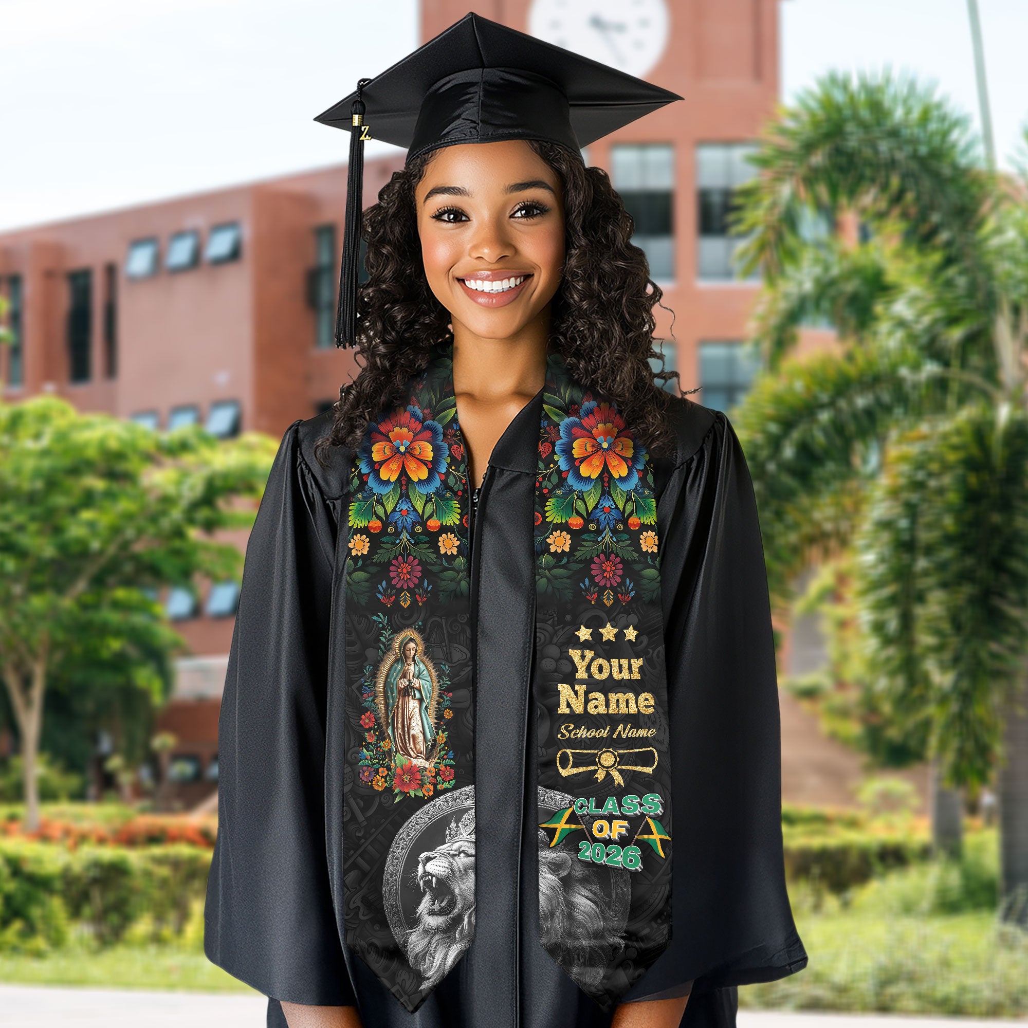 Jamaican Graduation Sash, Jamaican Flag Graduation Sash 2026, Jamaica Stole, Graduation Stole