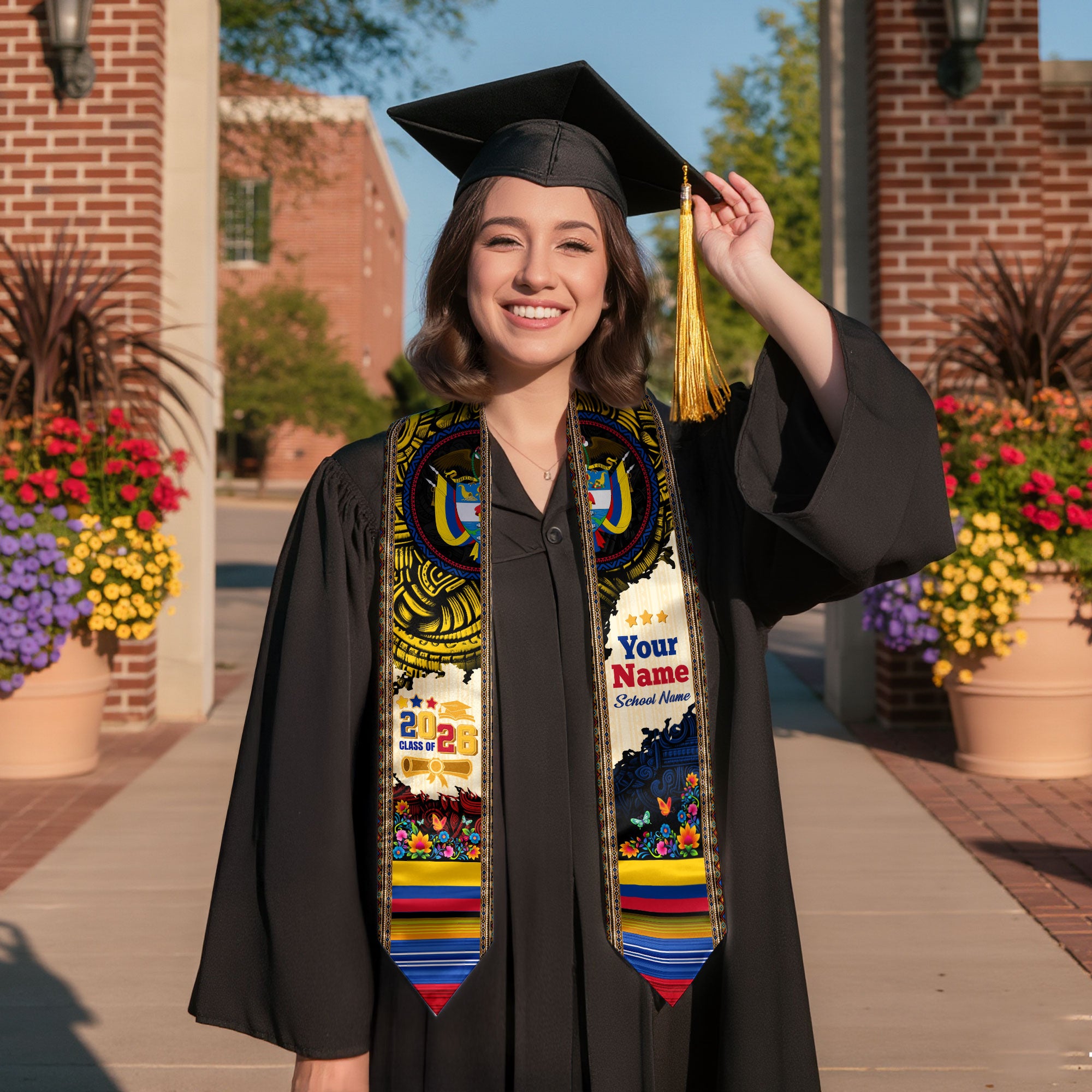 Colombia Stole for Graduation 2026, Colombian Flag Graduation Sash, Stole for Graduates