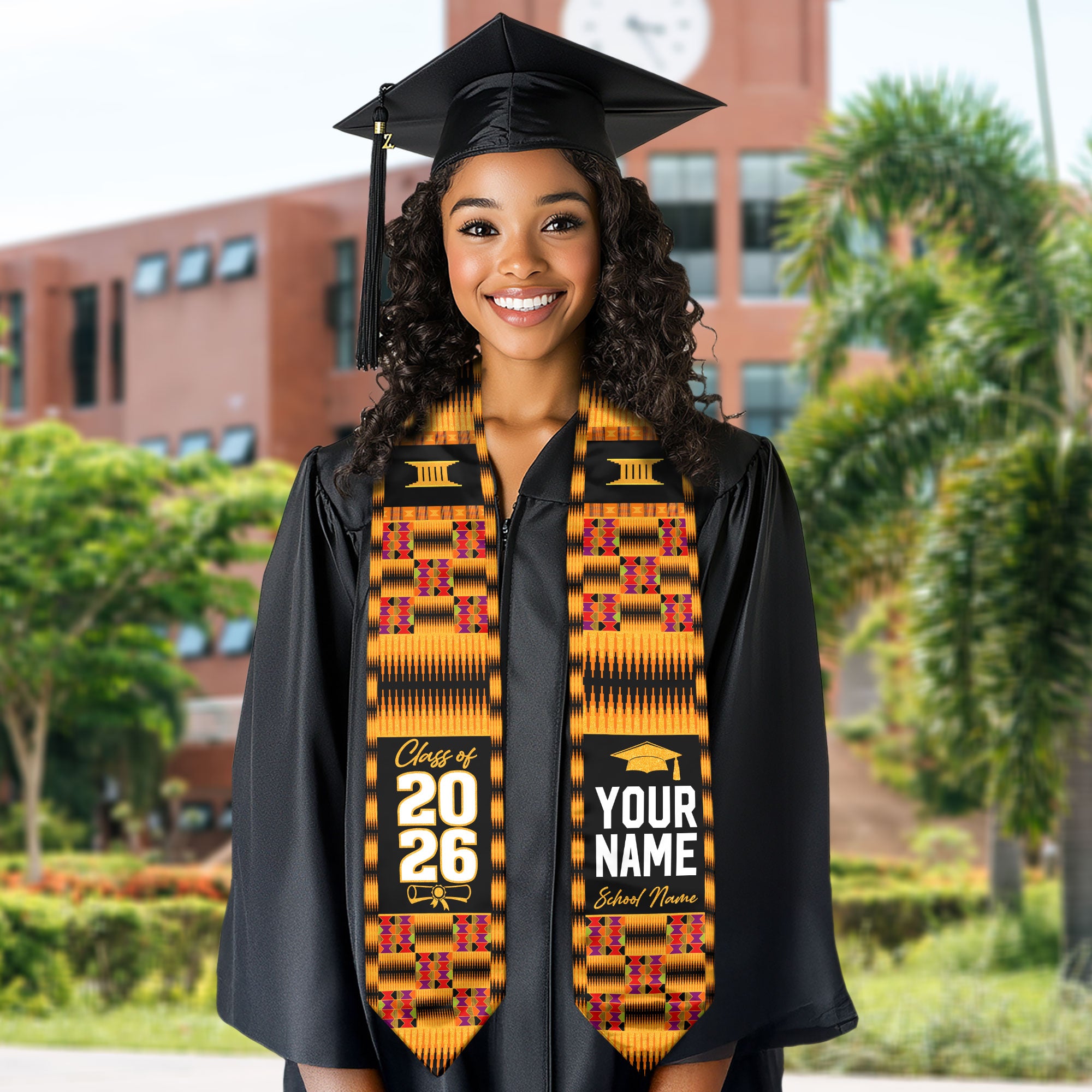 African Graduation Stole 2026, Africa Flag Sash, Custom Touch Graduation Stole 2026