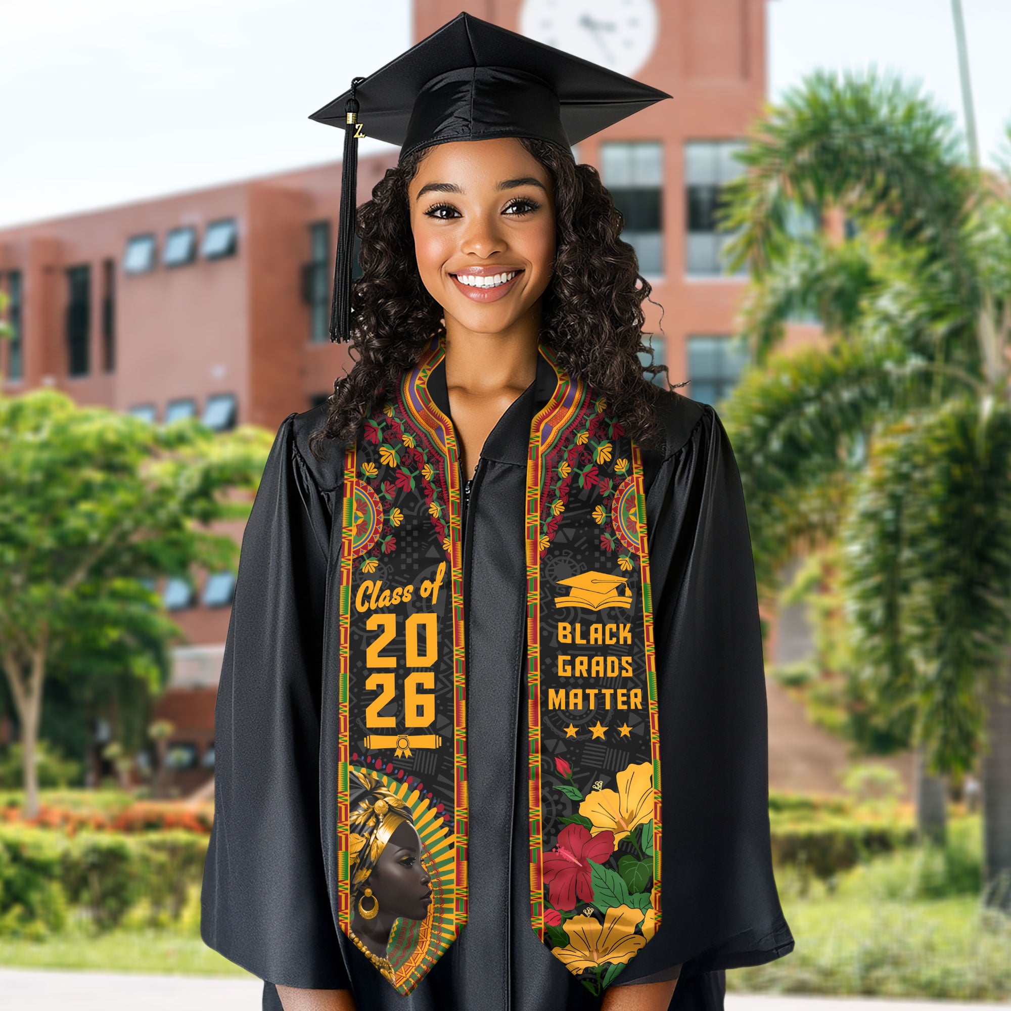 Africa Graduation Stole 2026, African Flag Graduation Sash, Classic Ready-to-Wear for Grads