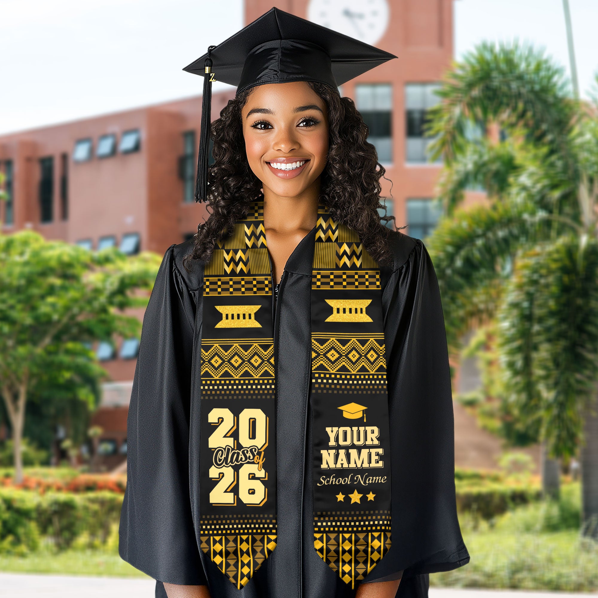 Africa Graduation Stole 2026, African Flag Sash, Bespoke Touch for Class of 2026 Graduates