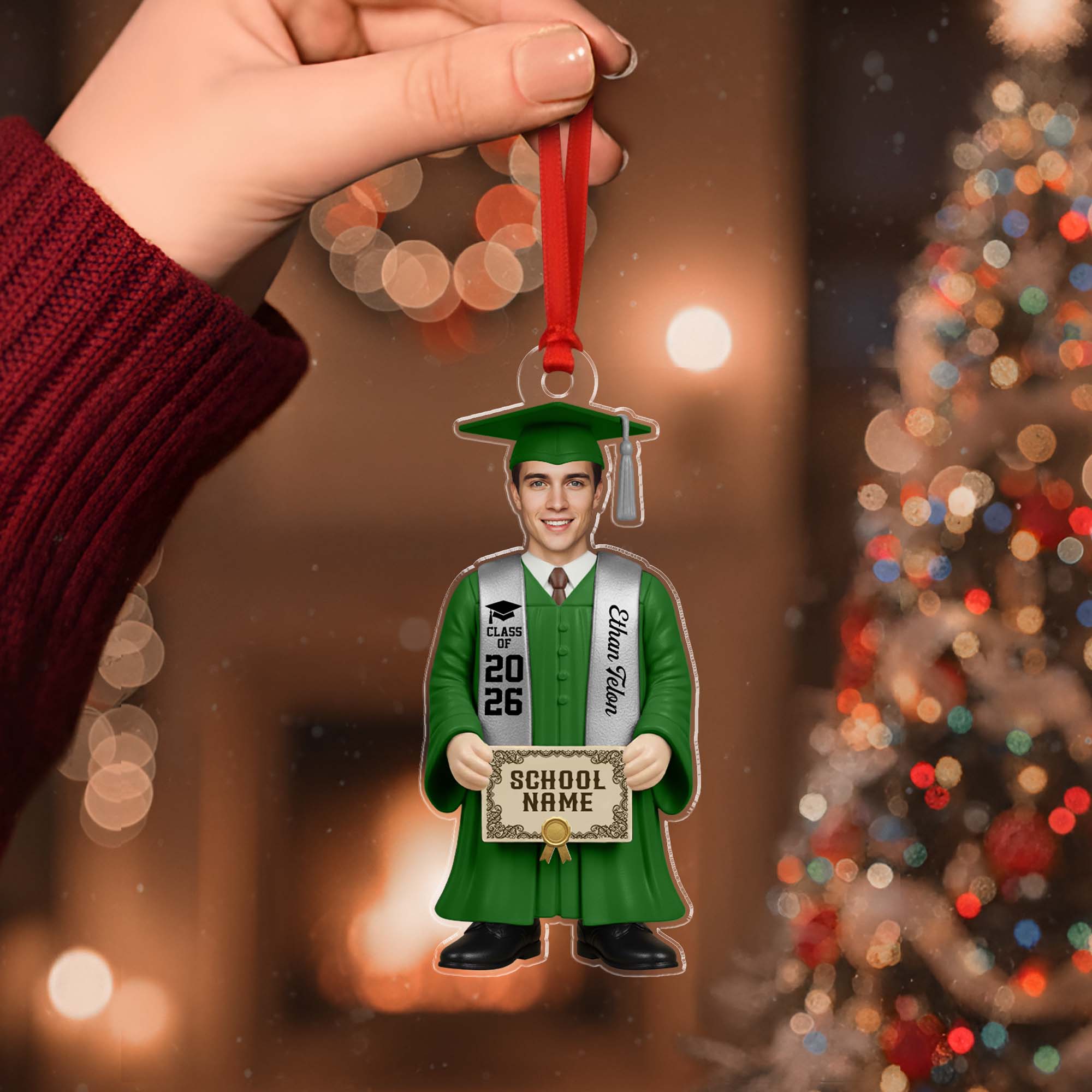 Personalized Class Of 2026 Custom Name School Graduation Figure Ornament