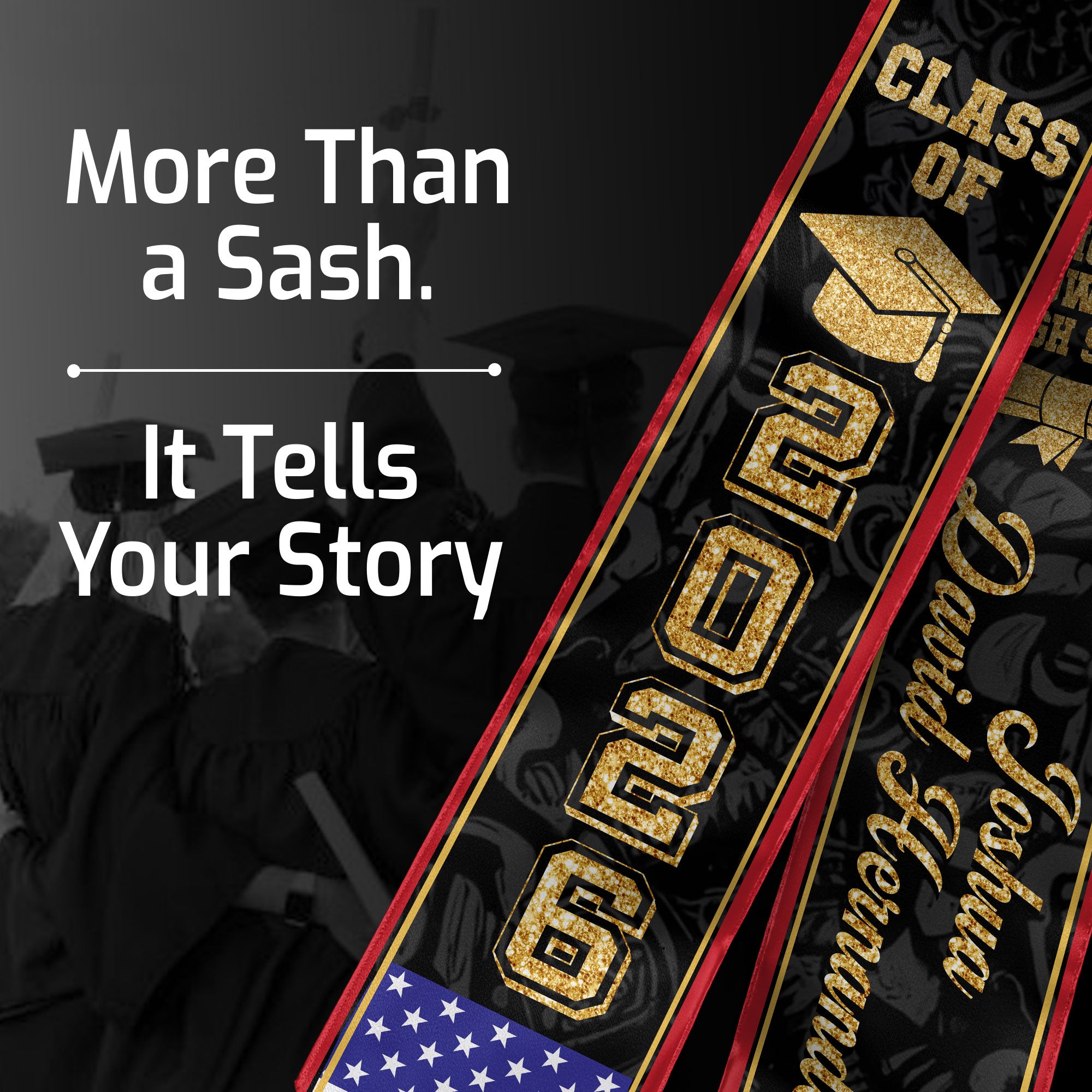 Cuban Flag Graduation Stole 2026, Cuba Graduation Sash, Personalized Finish Stole