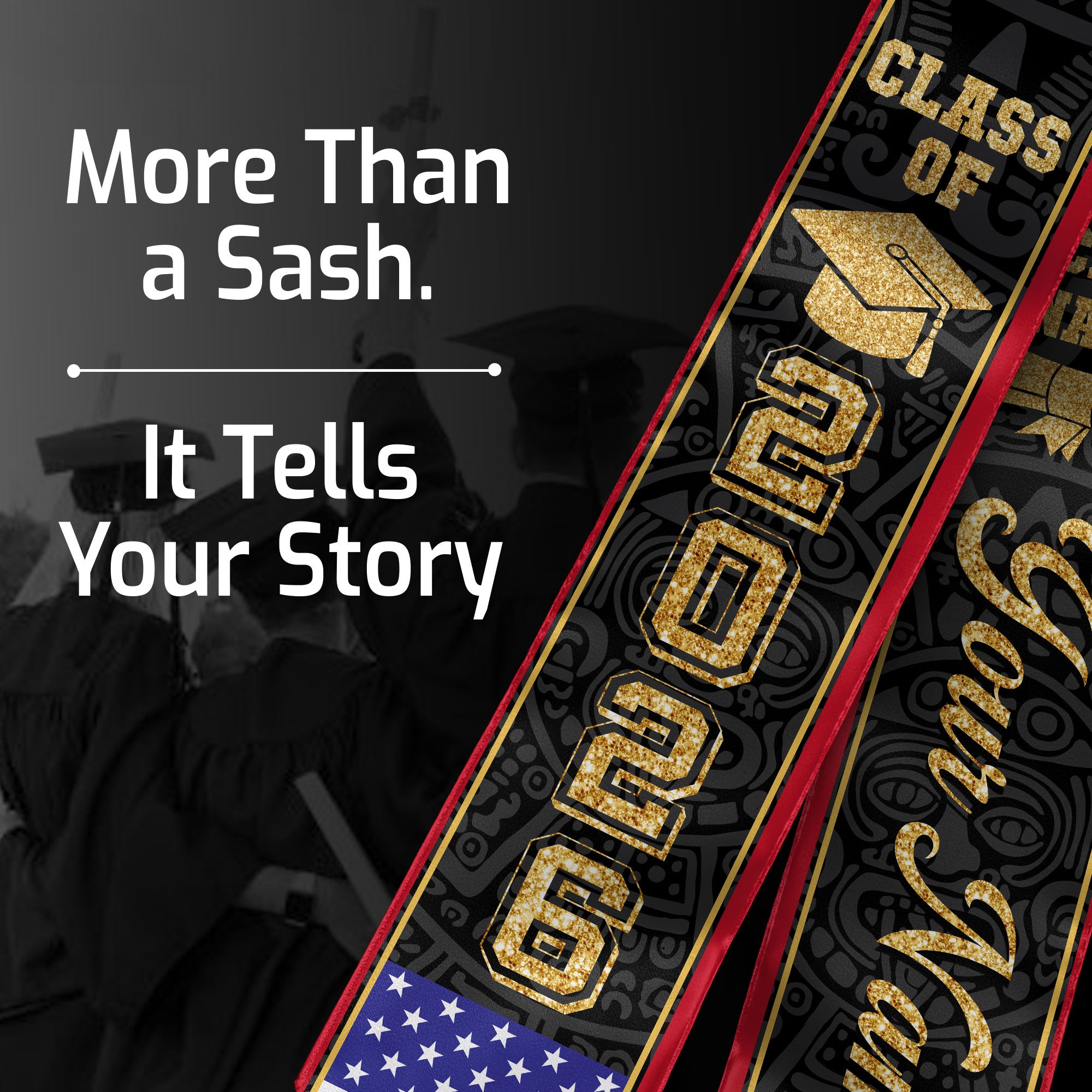 Haiti Graduation Stole 2026, Haitian Flag Sash Stole, Custom Choice Graduation Sash