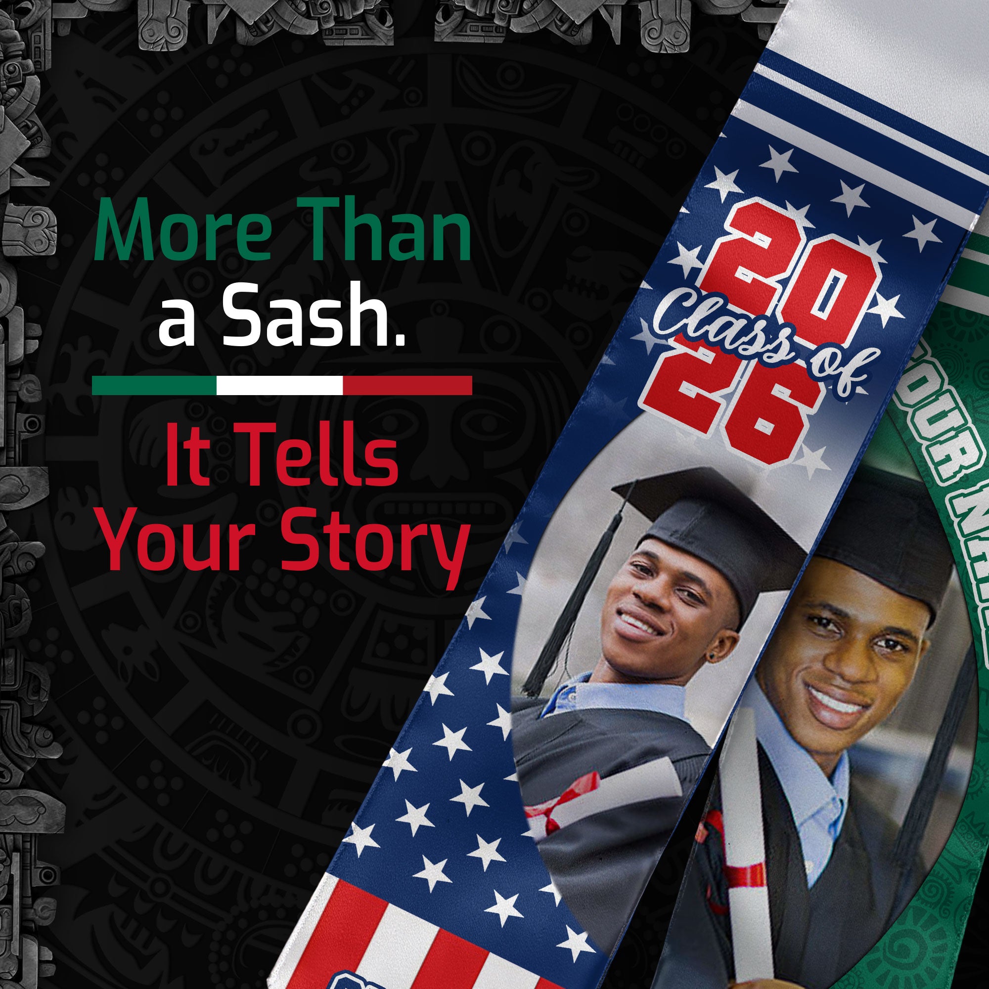 Mexico Graduation Sash, Mexican Flag Graduation Stole 2026, Stole Mexican