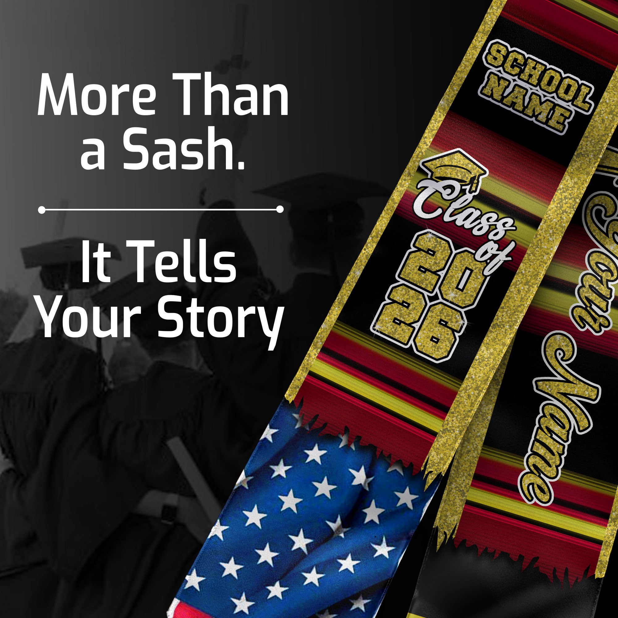 Customized Belgium Graduation Stole with Belgian Flag Style Accents, Graduation Sash Class of 2026