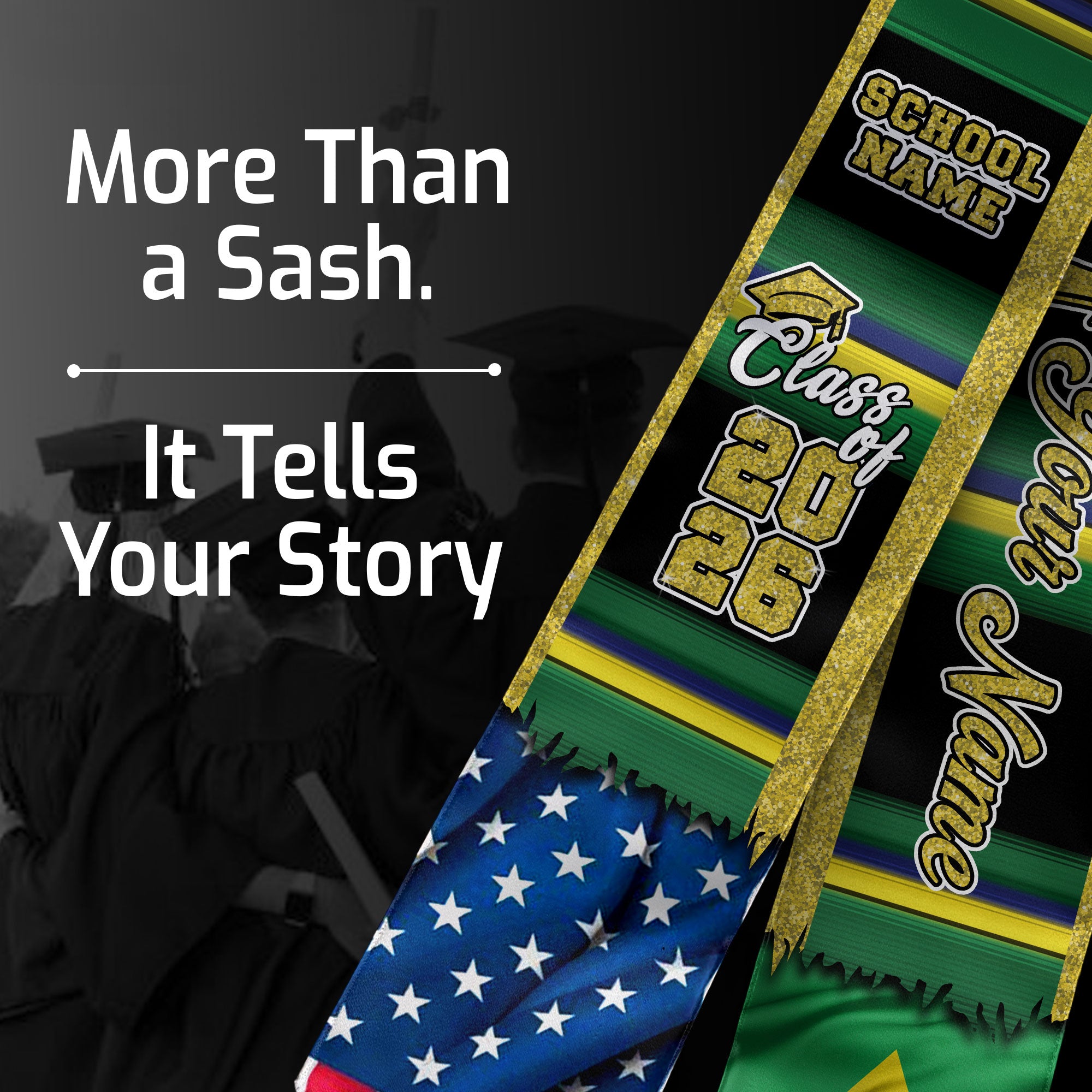 Customized Brazil Graduation Stole Showcasing Brazilian Flag Heritage, Graduation Sash for Class of 2026
