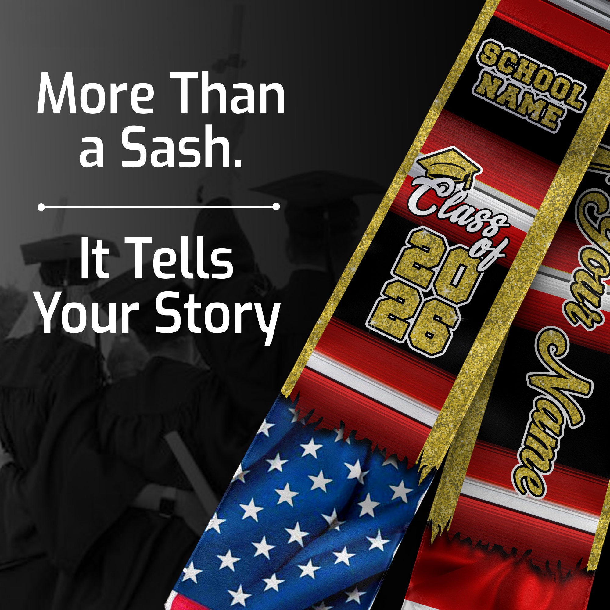 Customized Canada Graduation Stole Featuring Canadian Flag Design, Graduation Sash for Class of 2026