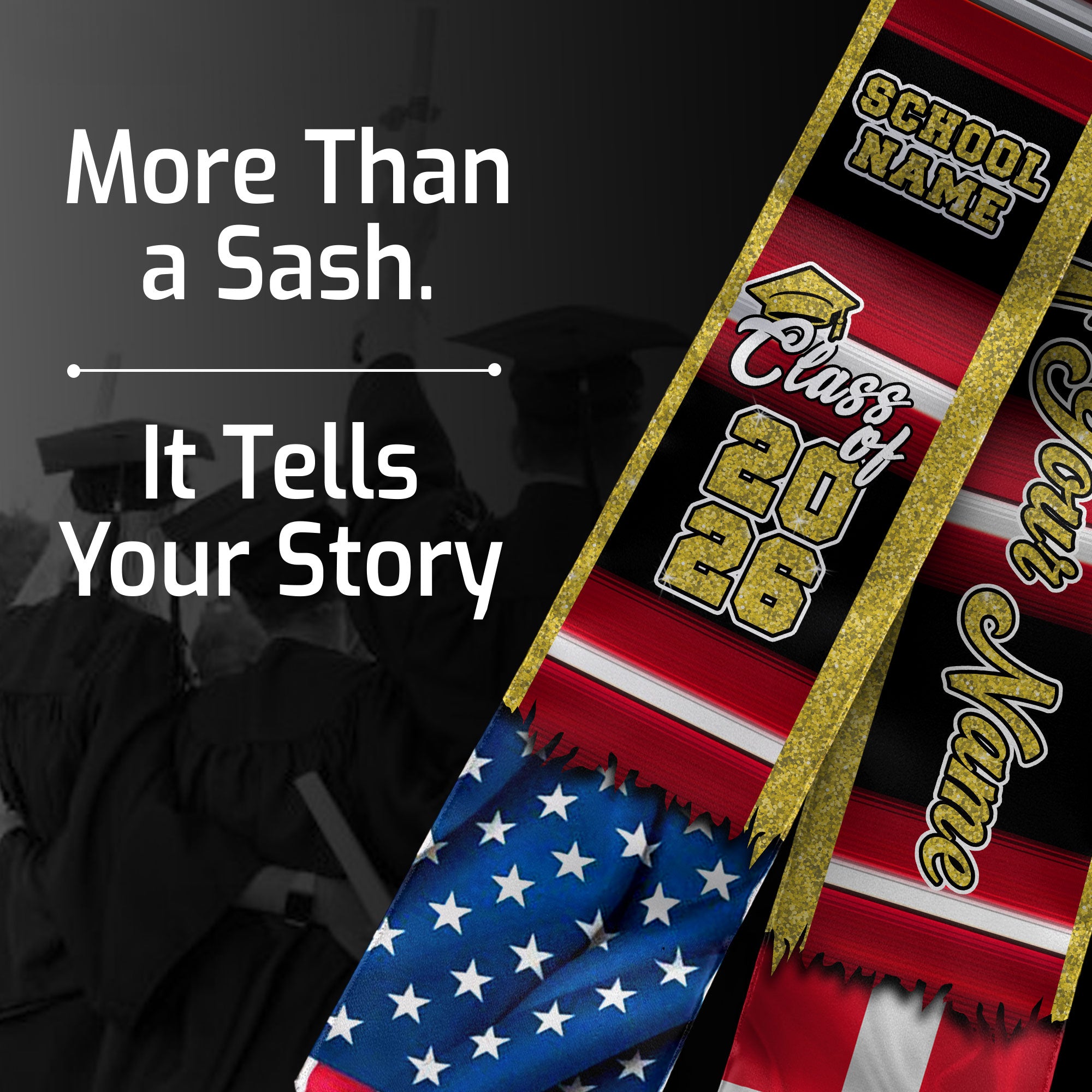 Customized Denmark Graduation Stole with Danish Flag Inspired Style, Graduation Sash Class of 2026