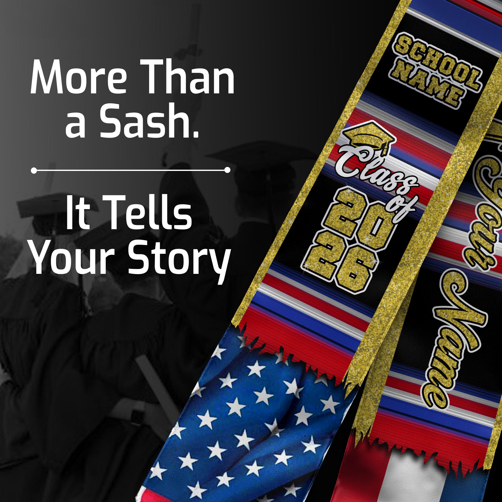 Customized Dominican Republic Graduation Stole Featuring Flag Heritage Design, Graduation Sash Class of 2026